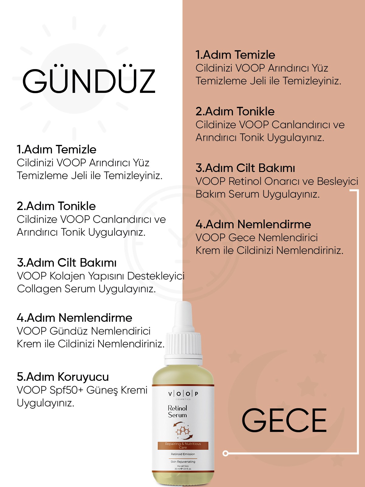 Cilt Onarıcı ve Yenileyici  & Besleyici Retinol Bakım Serum - 30 ml