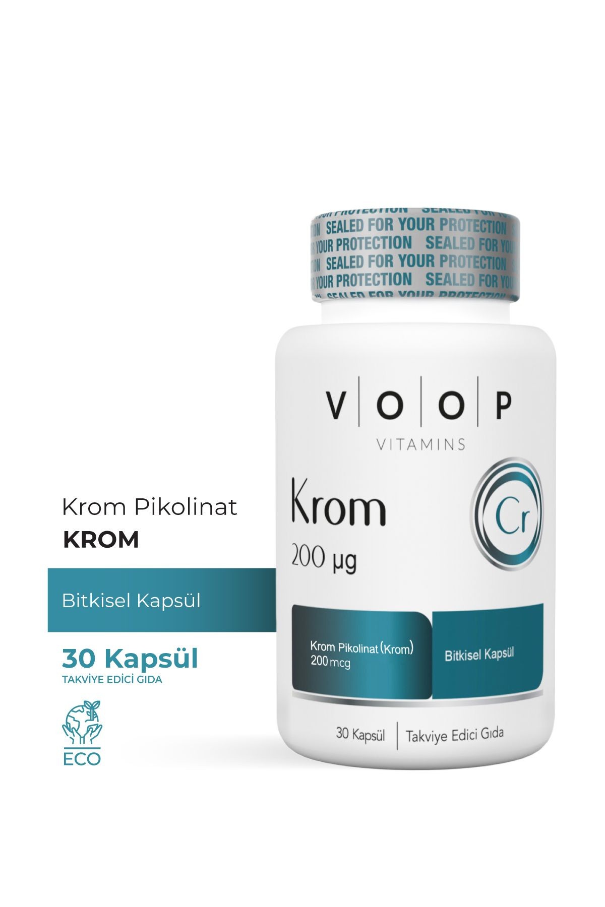 Krom Pikolinat 200 µg(MİKRO GRAM) | Metabolizmaya Katkı - 30 Bitkisel Kapsül