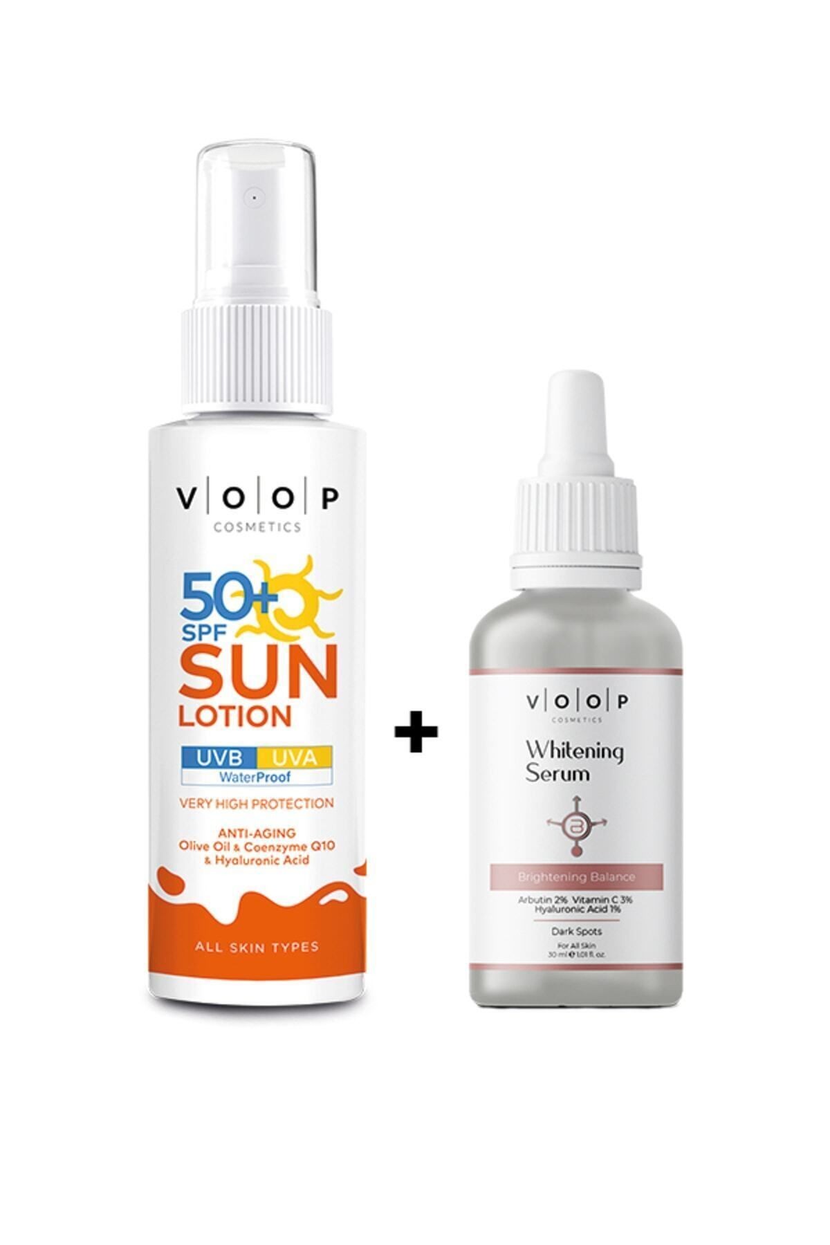 Vücut Güneş Kremi 50 Spf - 150 ml Aydınlatıcı Whitening Serum 30 ml