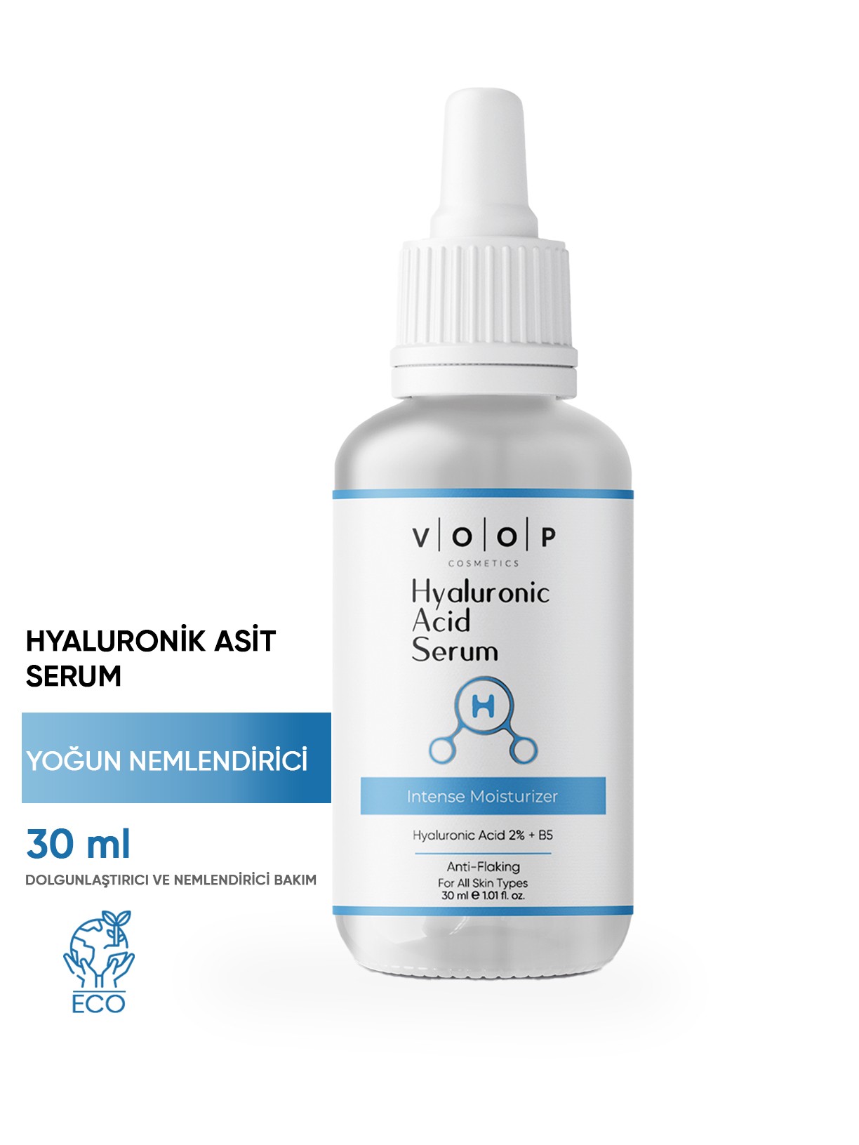 Hyaluronik Asit Serum + B5 30 ml | Yoğun Nemlendirici Cilt Bakım Serumu