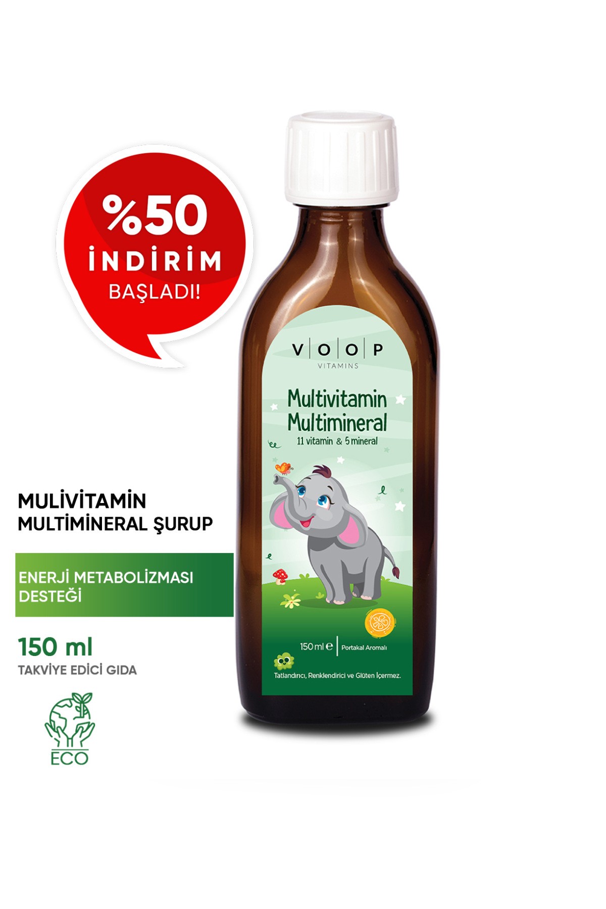 Multivitamin Multimineral Portakal Aromalı Şurup 150 ml  | 11 Vitamin & 5 Mineral