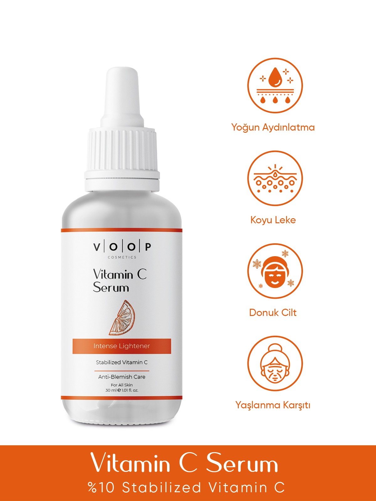 Koyu Leke Karşıtı & Yoğun Aydınlatıcı Vitamin C Serum | Özel Förmül - 30 ml