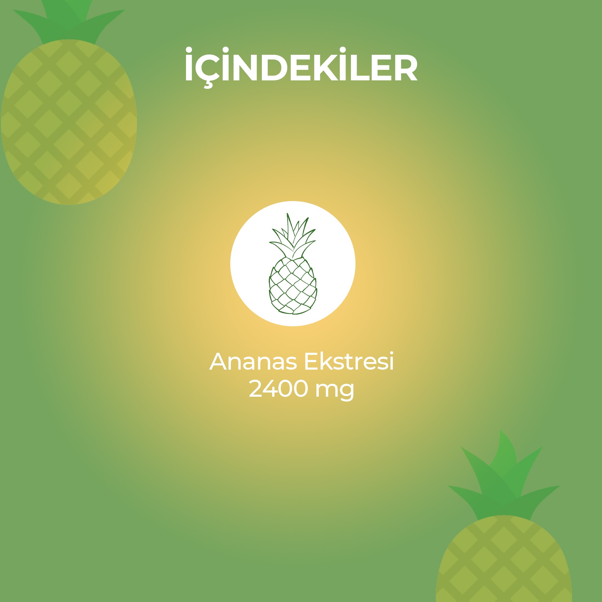 Bromelain Ananas Ekstraktı  - 500 mg | Sindirim Desteği -  30 Bitkisel Kapsül