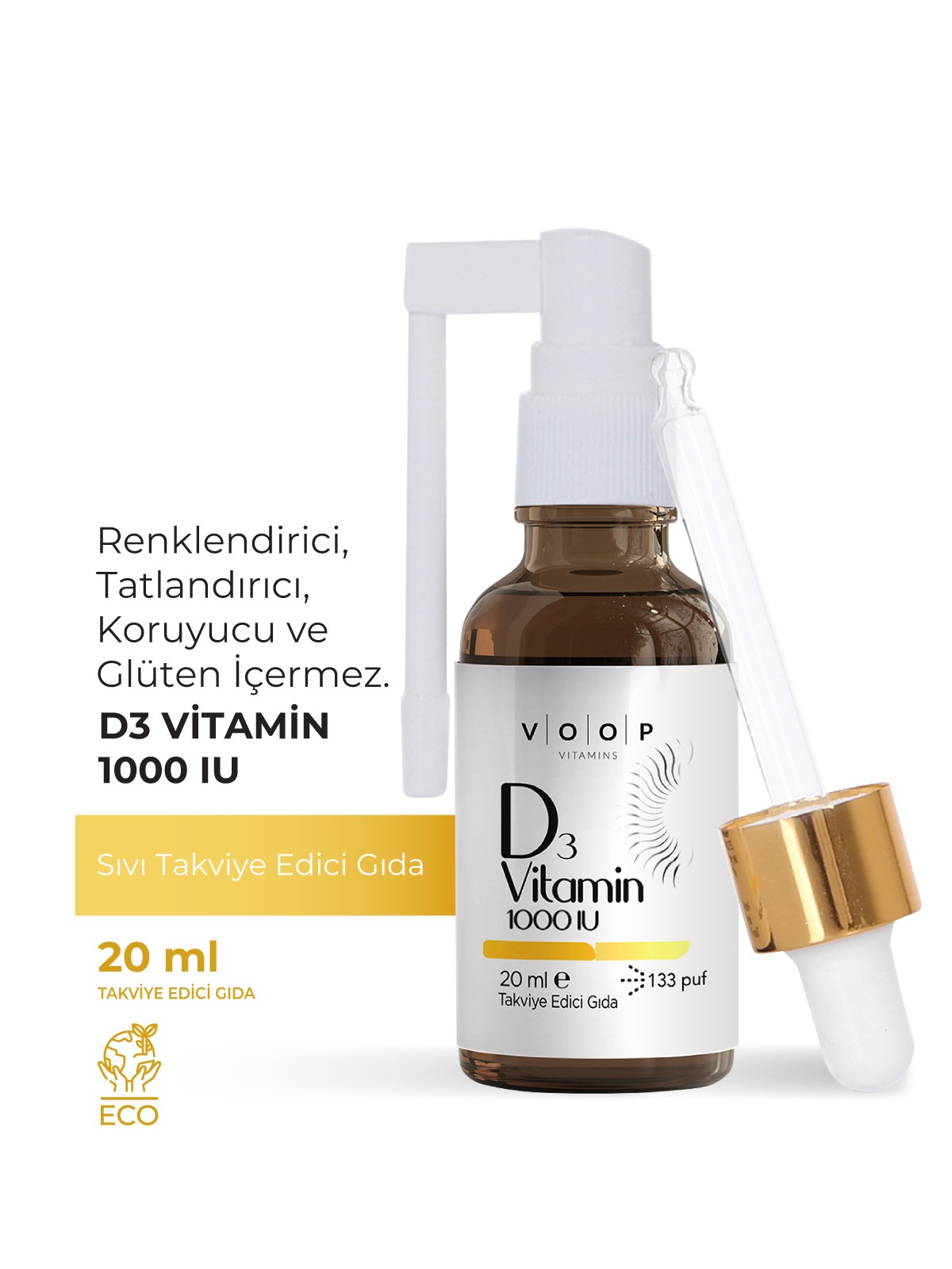 Vitamin D3 1000 IU Sprey-Damla | Kemik Sağlığı Koruma - 20 ml