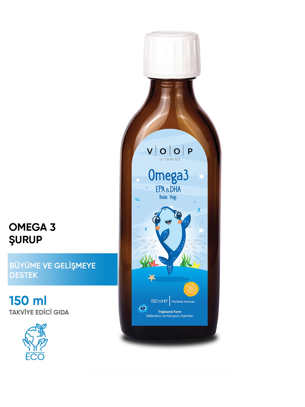 Omega 3 Kids Balık Yağı Şurup Portakal Aromalı 150 ml