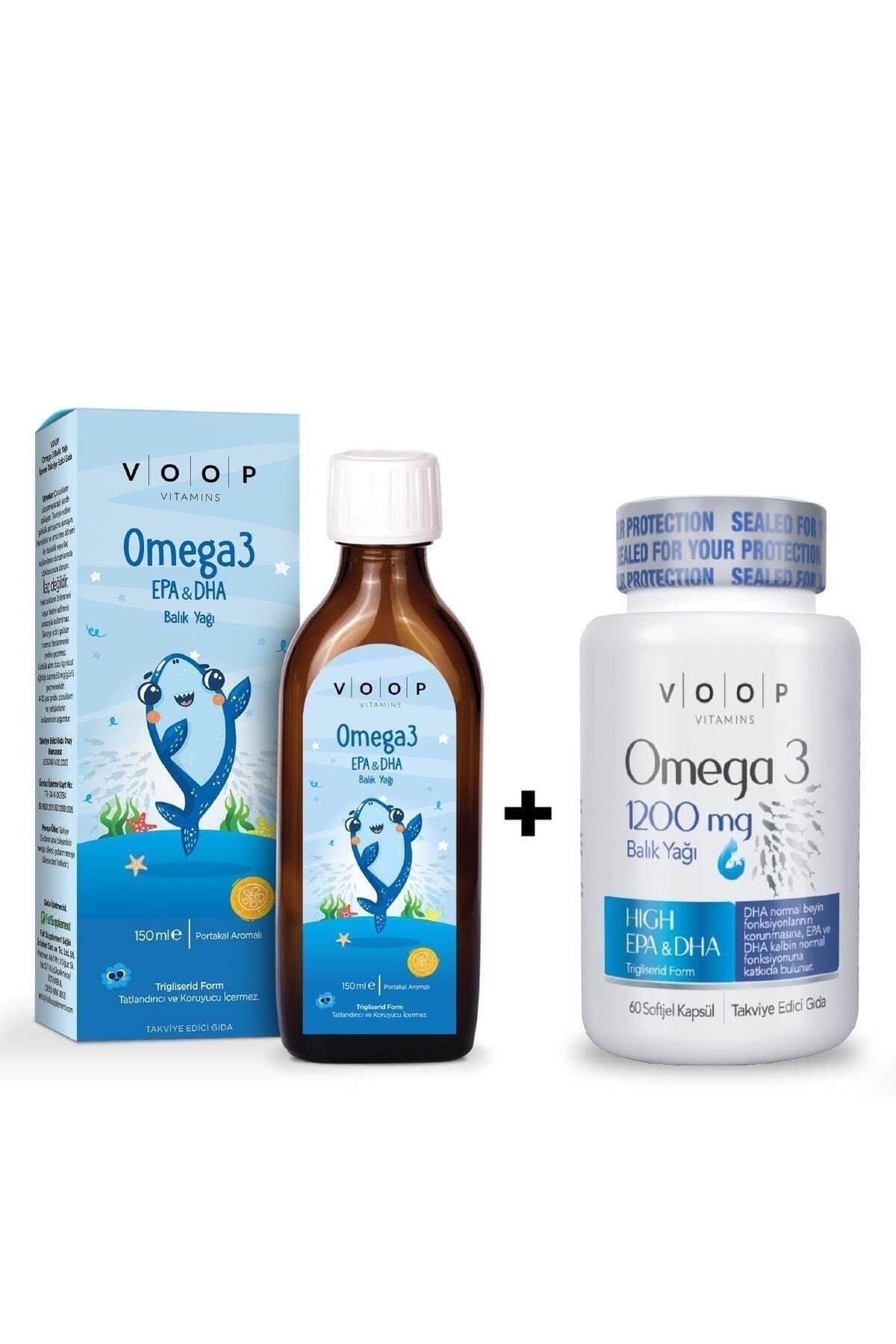 Omega 3 Epa&dha 1200 Mg Balık Yağı - 60 Kapsül Omega 3 Kids Balık Yağı Şurup - 150 ml