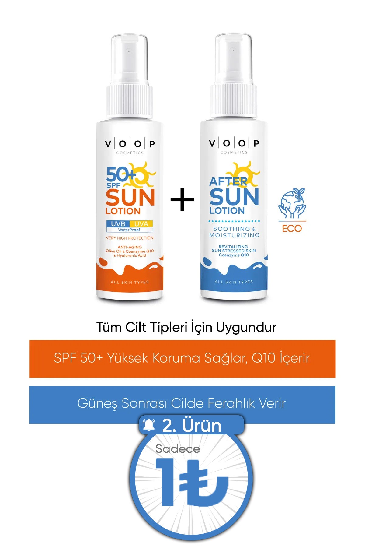 Vücut Güneş Kremi 50 Spf - 150 ml & Güneş Sonrası Krem - 150 ml | Ikili Set