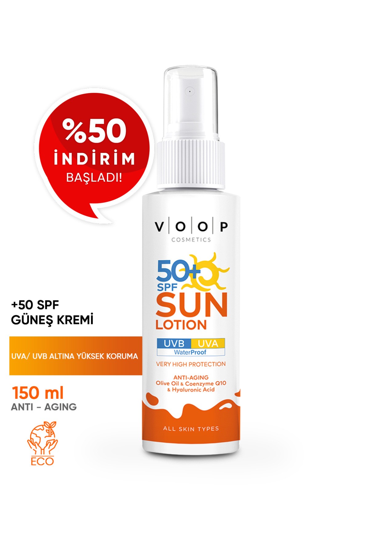 50+ SPF Güneş Kremi 150 ml | Hassas Ciltlere Özel Formül