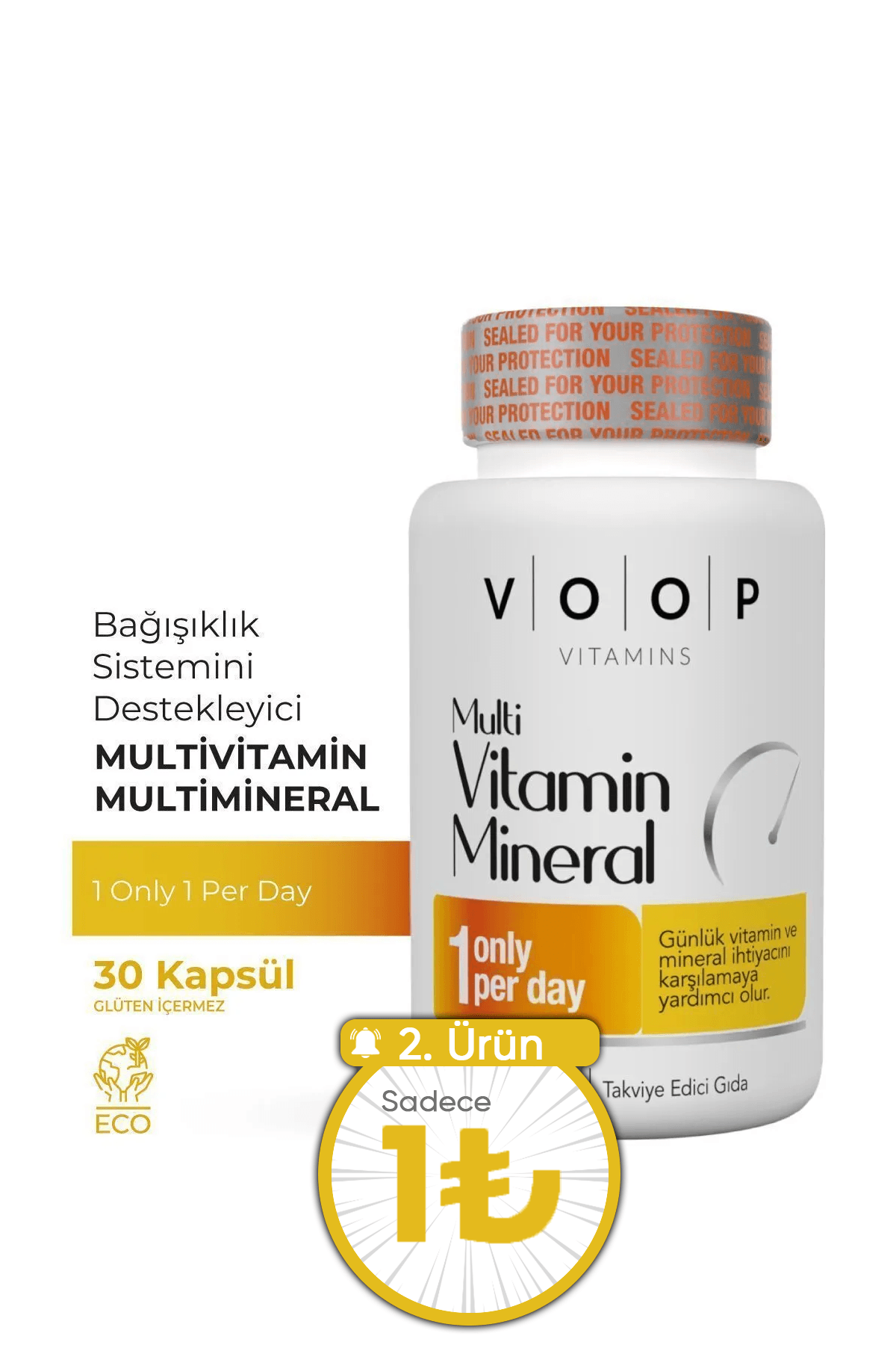 Multi Vitamin & Mineral ( 11 Vitamin & 9 Mineral ) | Sağlıklı Vücut İçin Takviye - 30 Kapsül