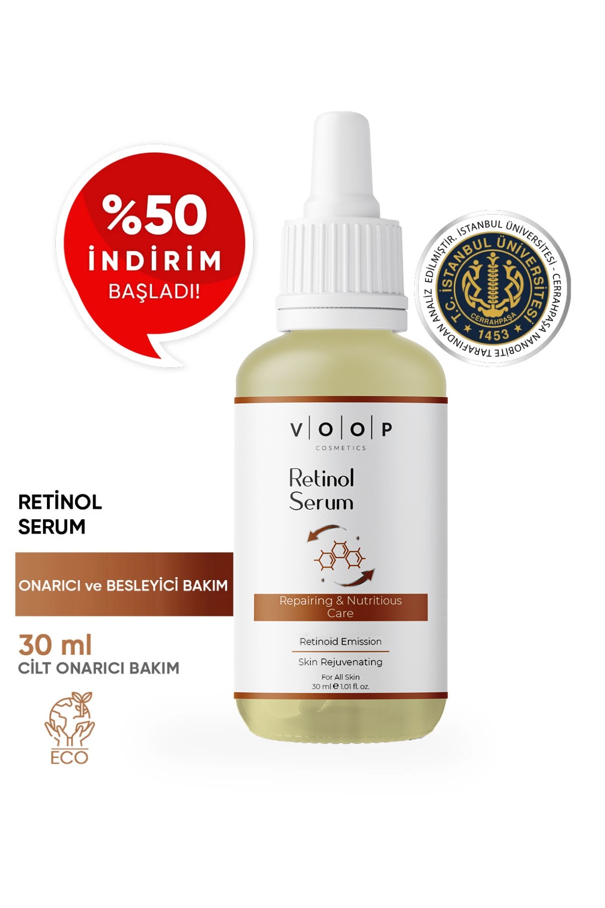 Retinol Serum 30 ml | Bariyer Onarıcı ve Yenileyici Cilt Bakım Serumu