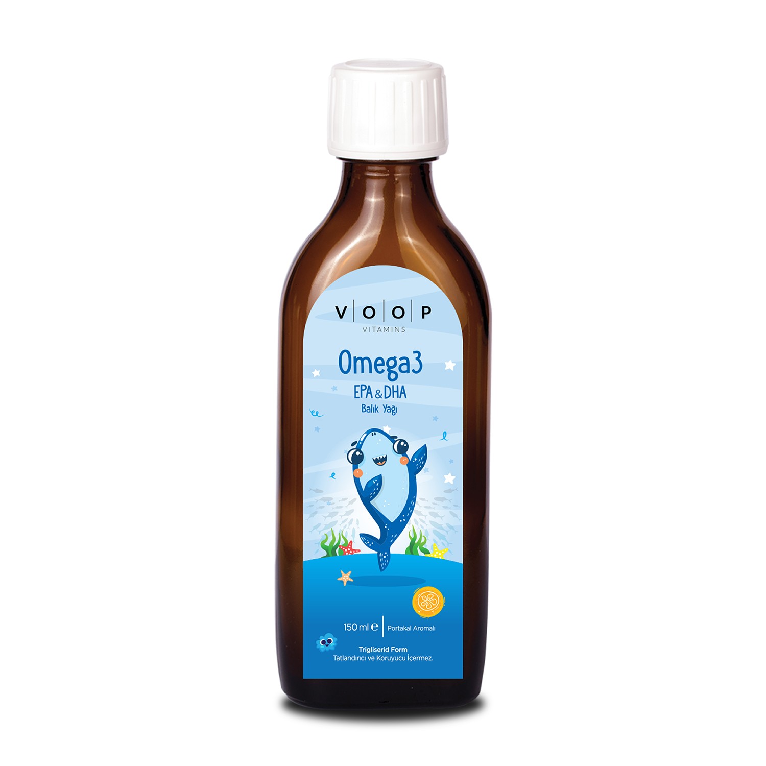 Omega 3 Balık Yağı Portakal Aromalı Şurup | Çocuklar İçin Balık Yağı Desteği  - 150 ml