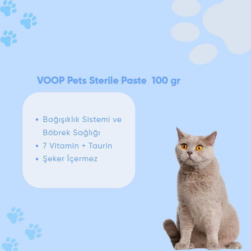 Pet Sterile Paste Kısırlaştırılmış Kedilere Vitamin & Mineral Macun - 11 Vitamin Taurin | 100 gr