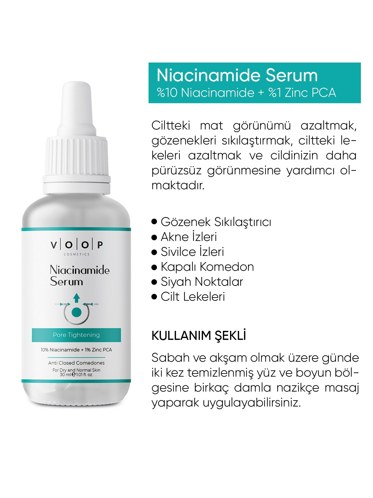 Siyah Nokta & Sivilce Karşıtı Cilt Bakım Serumu 30 ml | %10 Niacinamide