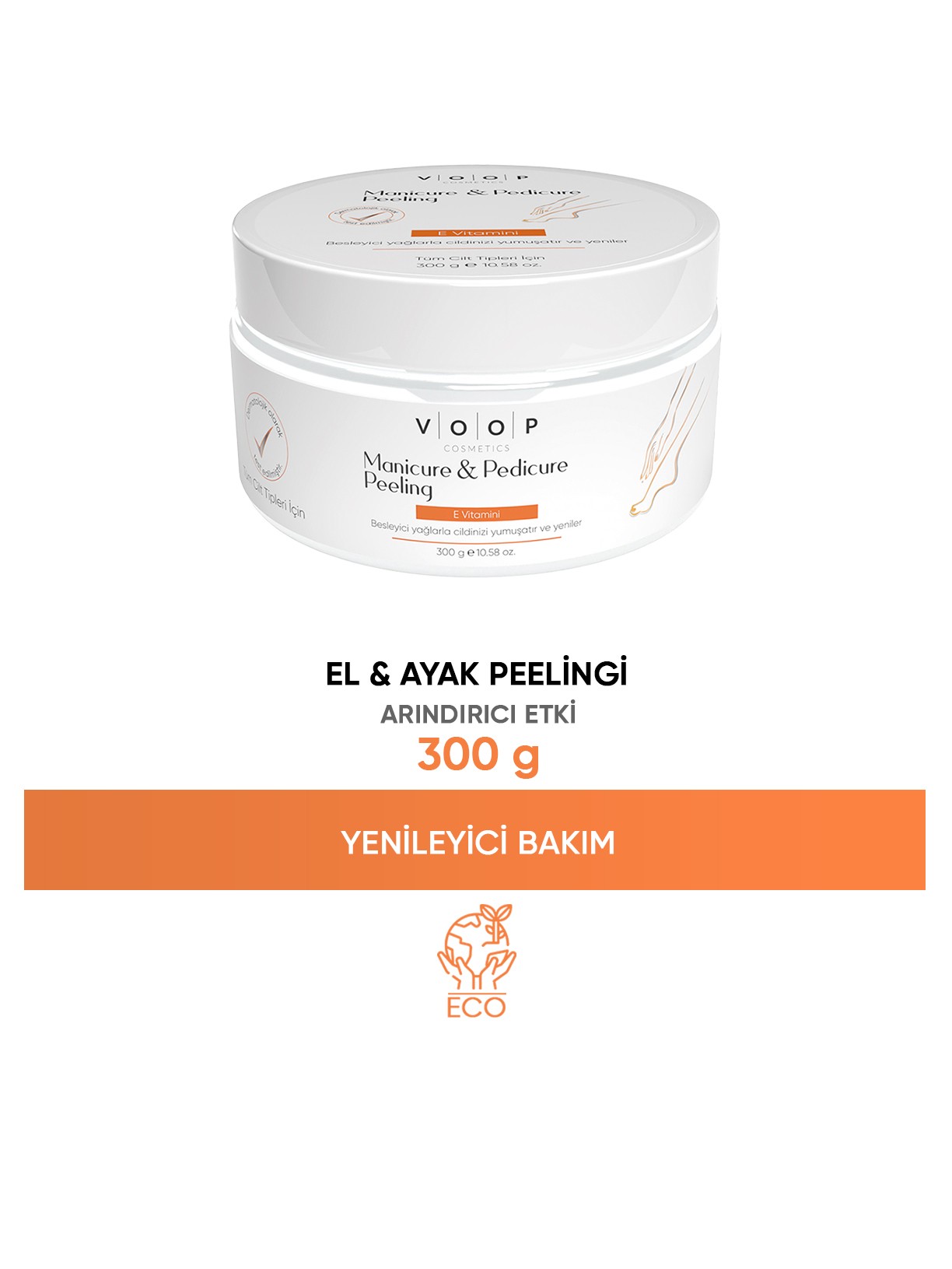 El & Ayak Onarıcı ve Besleyici Bakım Kremi 300 gr | Manikür Pedikür Peeling