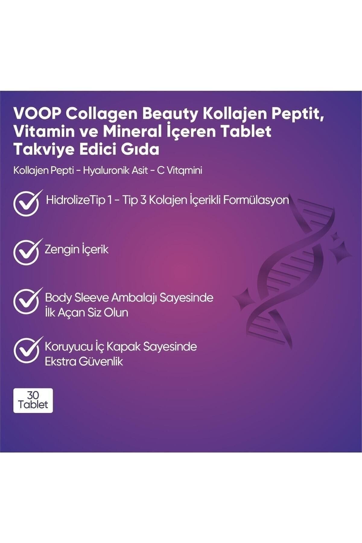 Collagen Beauty Tip 1 ve Tip 3 | Saç, Cilt ve Tırnak Desteği - 30 Tablet