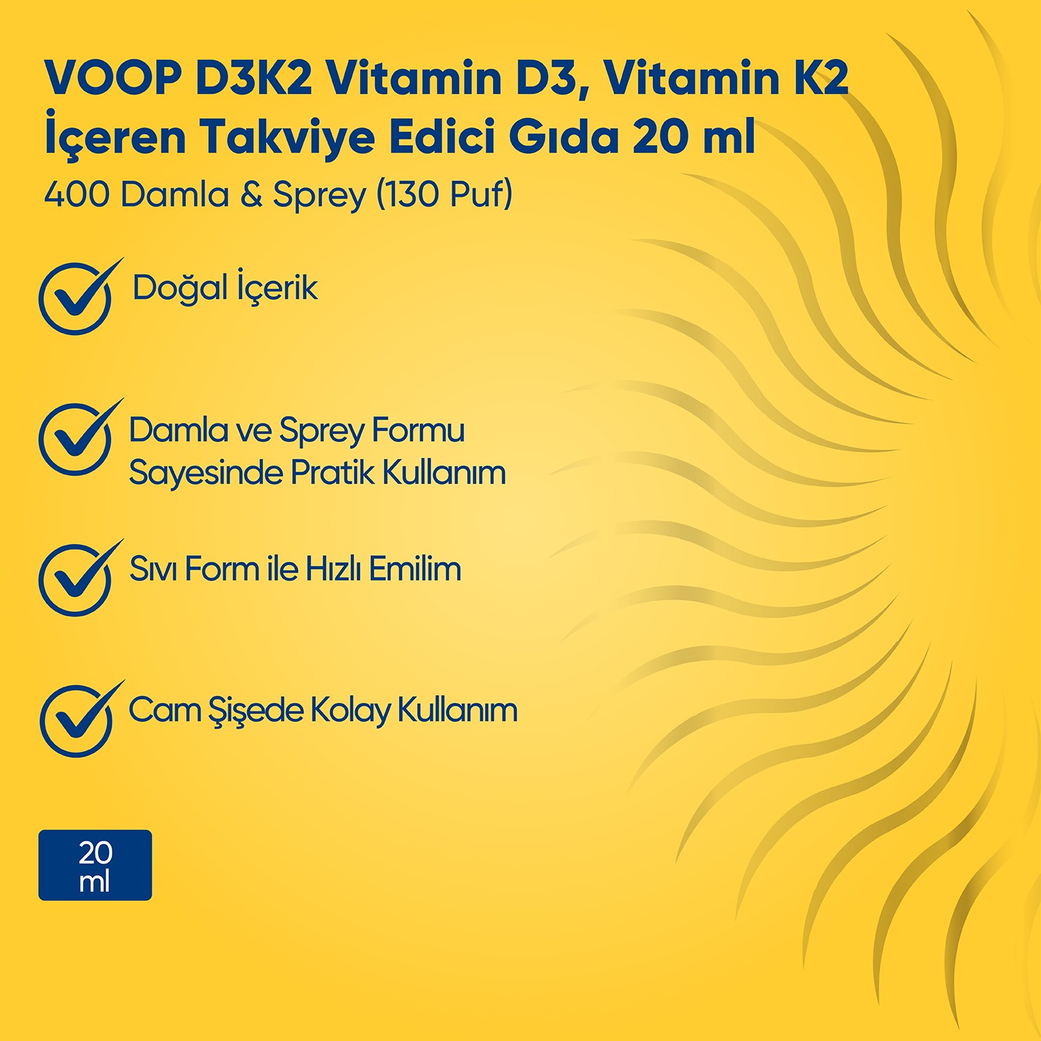 Vitamin D3K2 Sprey-Damla | Bağışıklı & Kemik Desteği - 20 ml