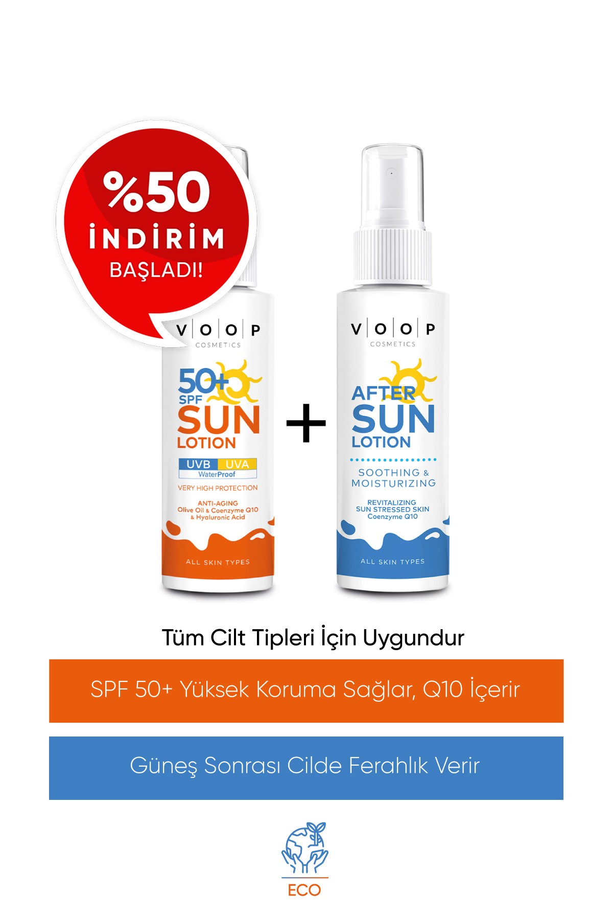 Vücut Güneş Kremi 50 Spf - 150 ml & Güneş Sonrası Losyon - 150 ml | Ikili Set