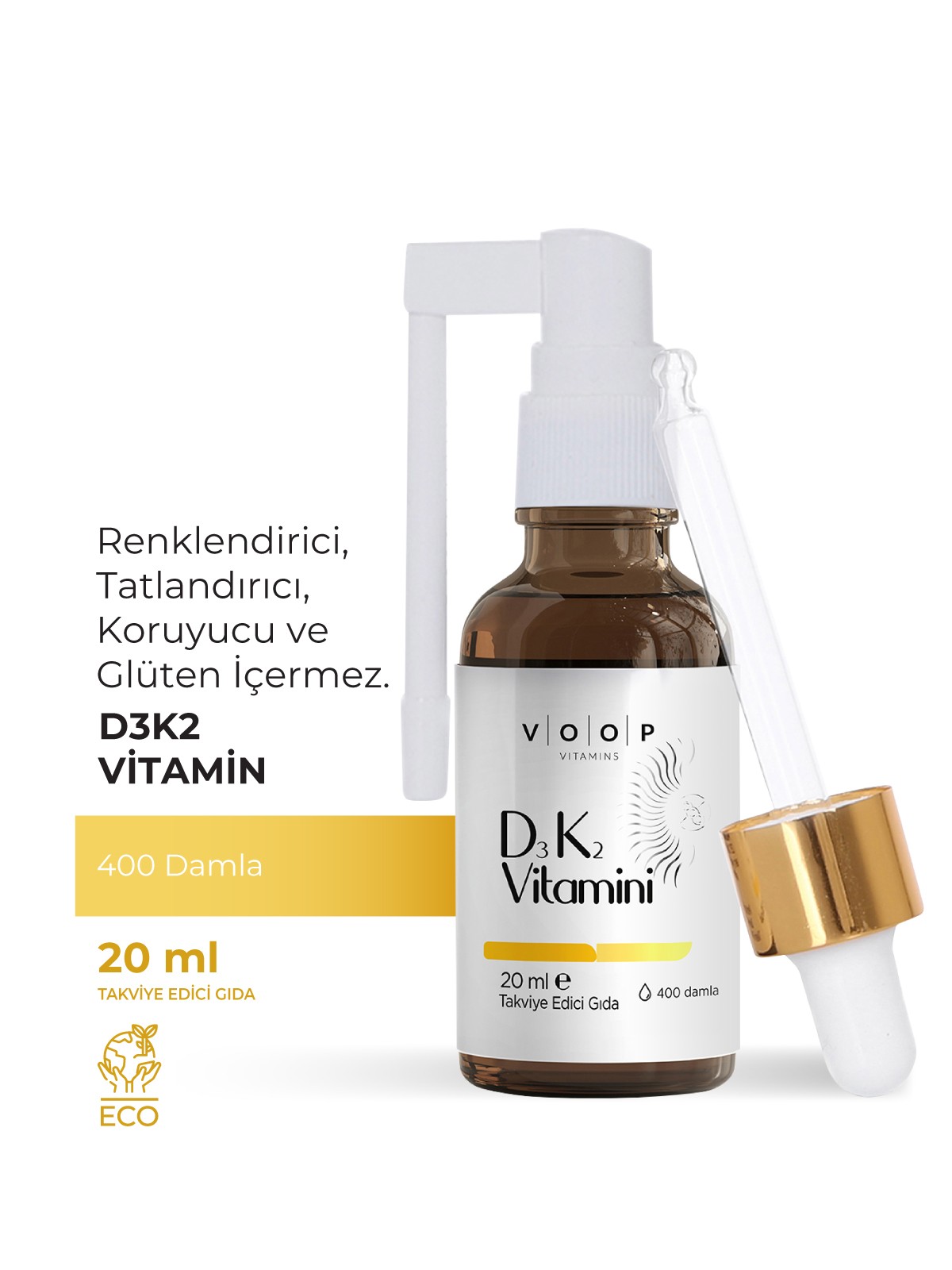 Vitamin D3K2 Sprey-Damla | Bağışıklı & Kemik Desteği - 20 ml