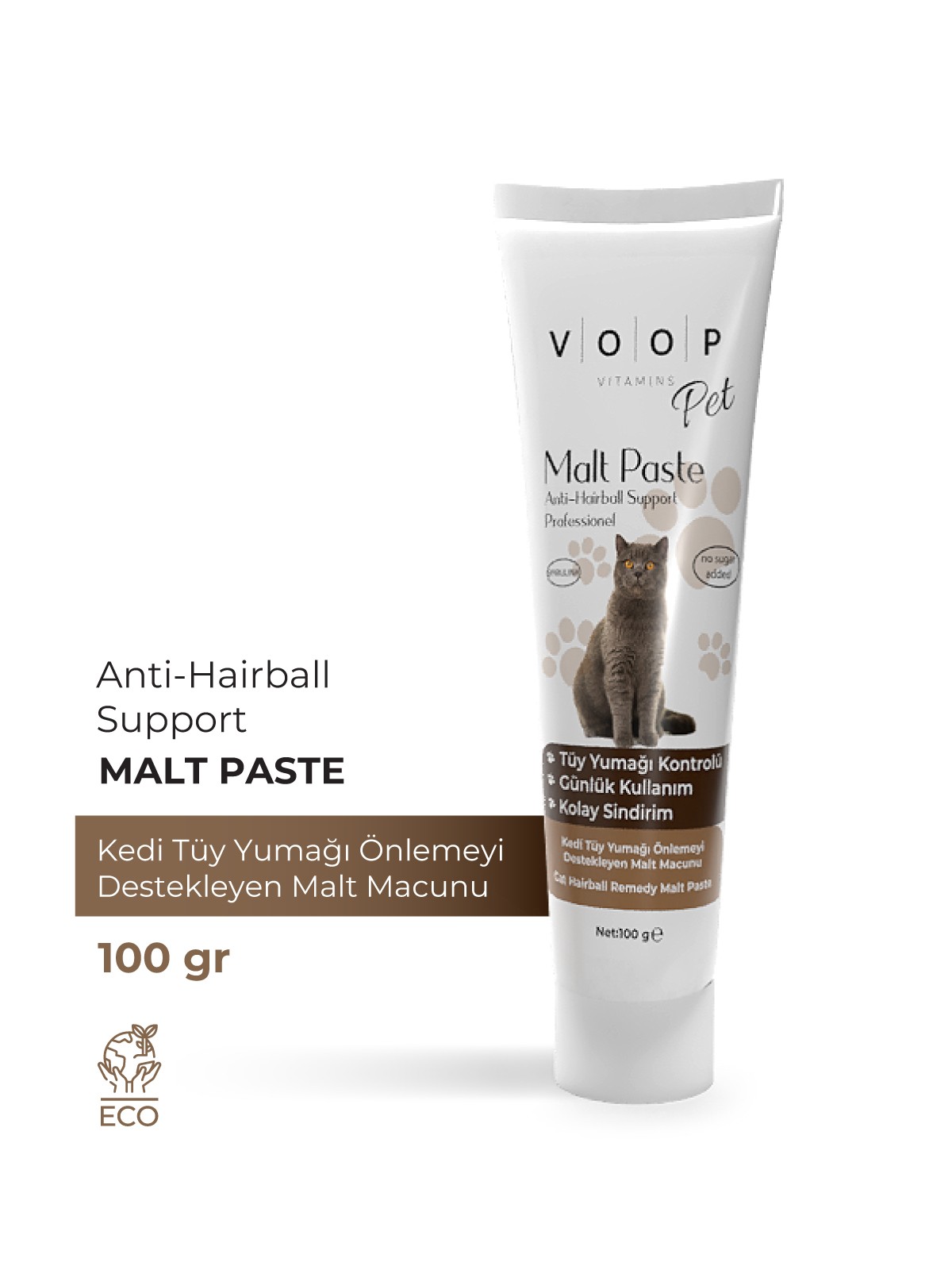 Pet Malt Paste Kedi Tüy Yumağı Önleyici Macun - Anti Hairball Support | 100 gr