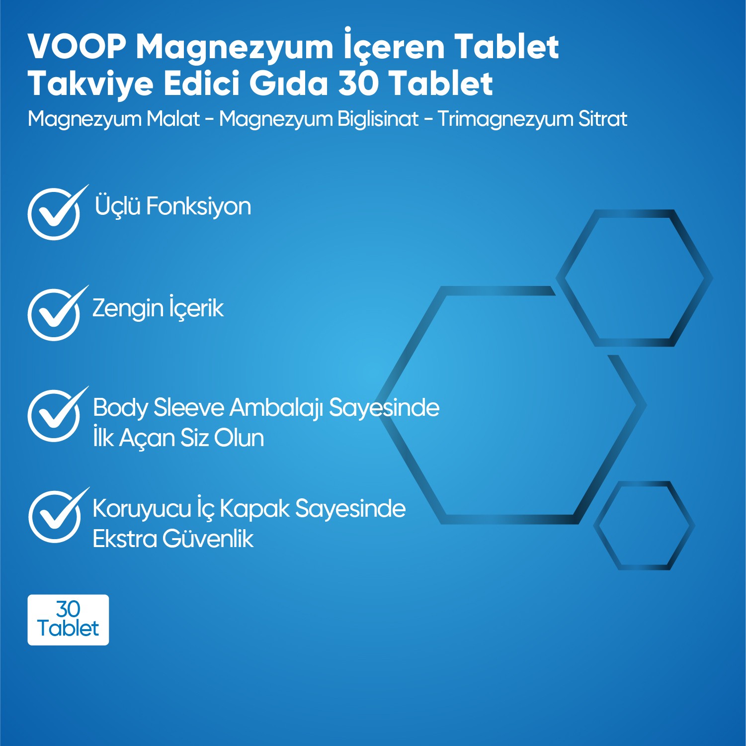 Magnezyum Kas Sağlığı Destekleyici 200 mg - 30 Tablet