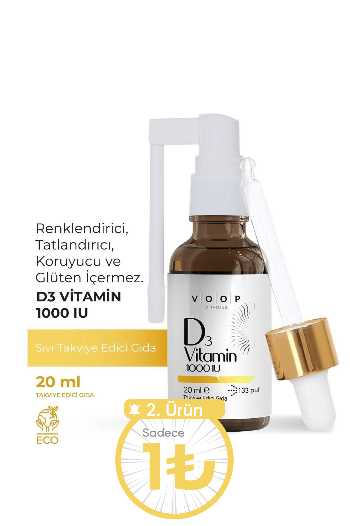 Vitamin D3 1000 IU Sprey-Damla | Kemik Sağlığı Koruma - 20 ml