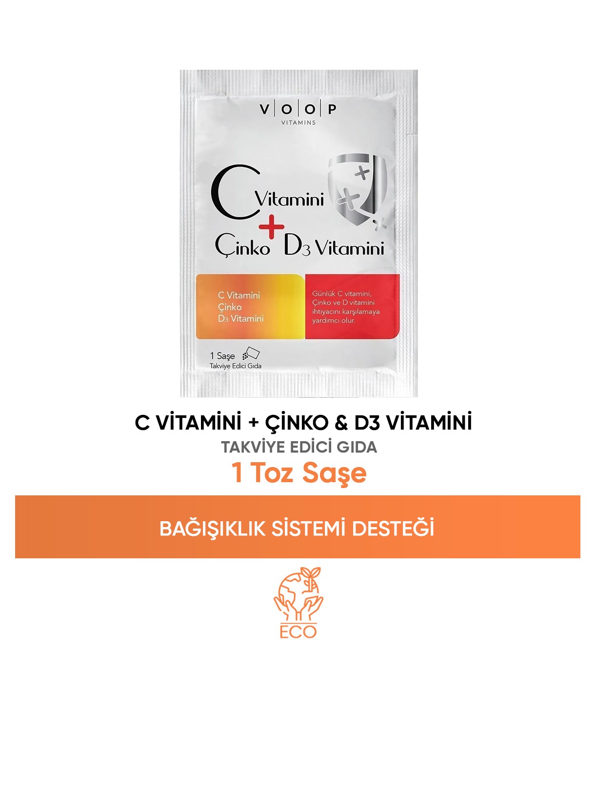 C Vitamini, D3 Vitamini ve Çinko 1 Saşe