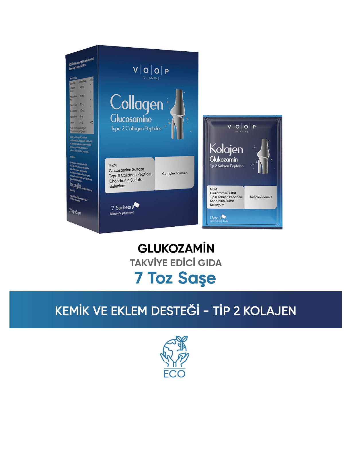 Kompleks Tip 2 Collagen Glukozamin | 7 Toz Saşe