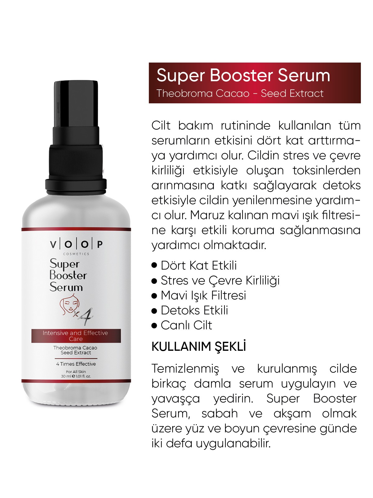 Super Booster Serum | Kullanılan Serumların Etkisini 4 Kat Artırır - 30 ml