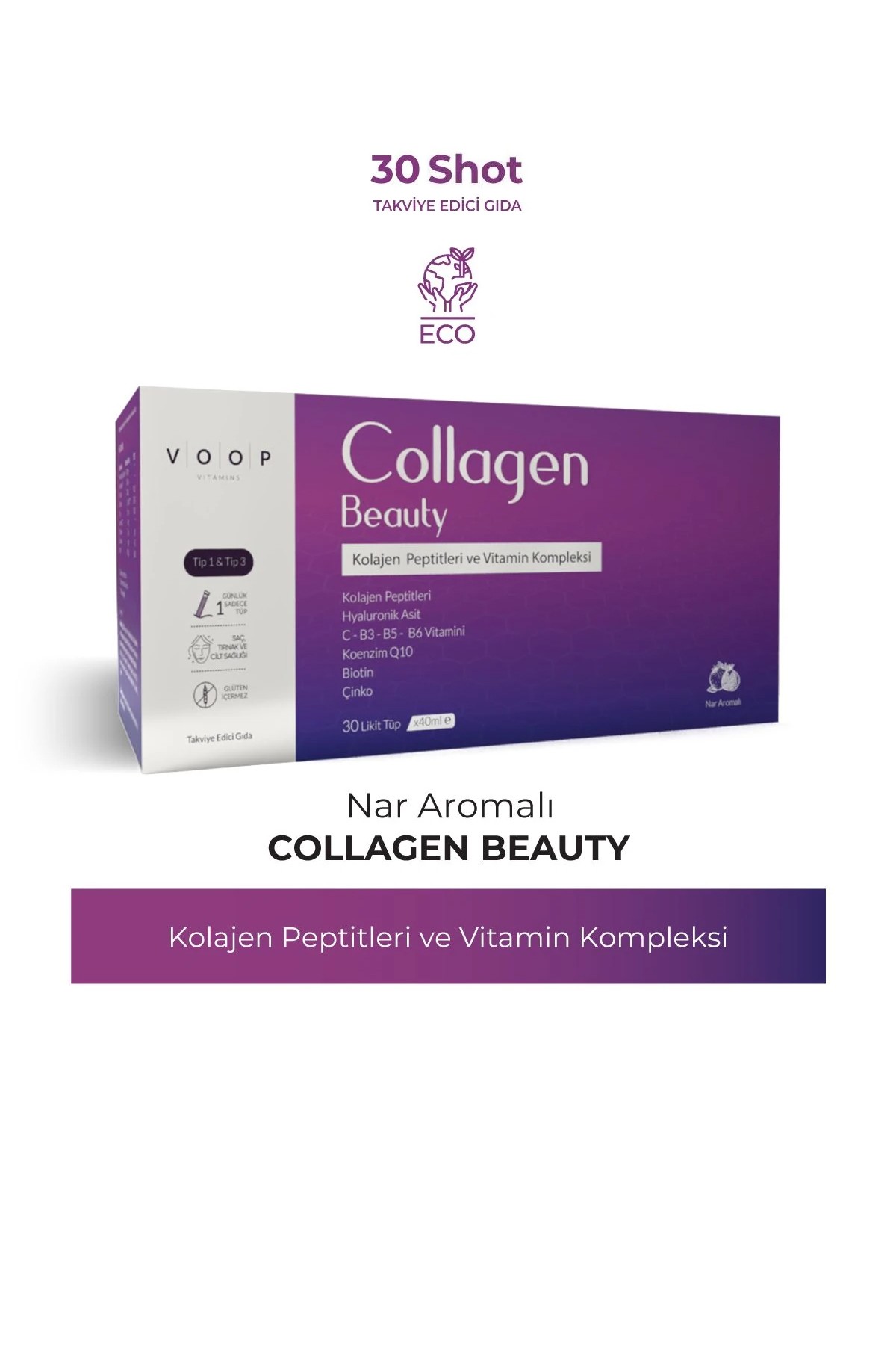 Collagen Beauty Yüksek Biyoaktif Hidrolize Kolajen %100 Saf Ve Doğal - 30 Tüp