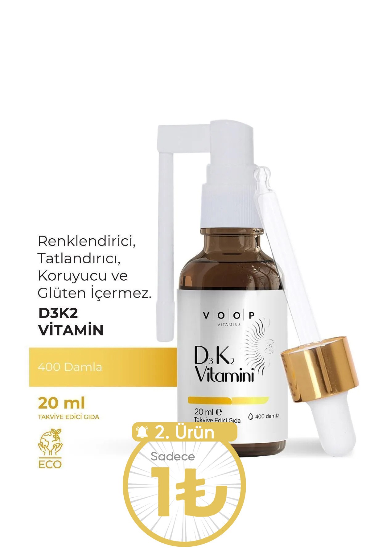 Vitamin D3K2 Sprey-Damla | Bağışıklı & Kemik Desteği - 20 ml