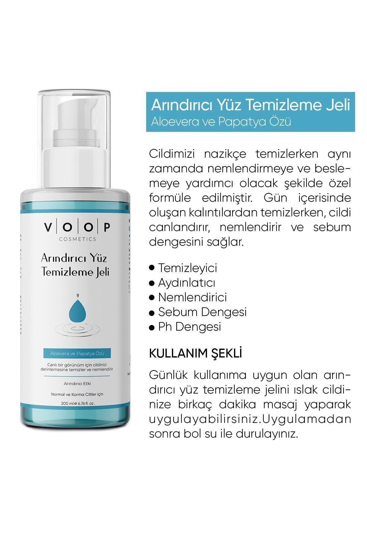 Arındırıcı Yüz Temizleme Jeli | Aloevera & Papatya Özlü Temizler ve Nemlendirir - 200 ml