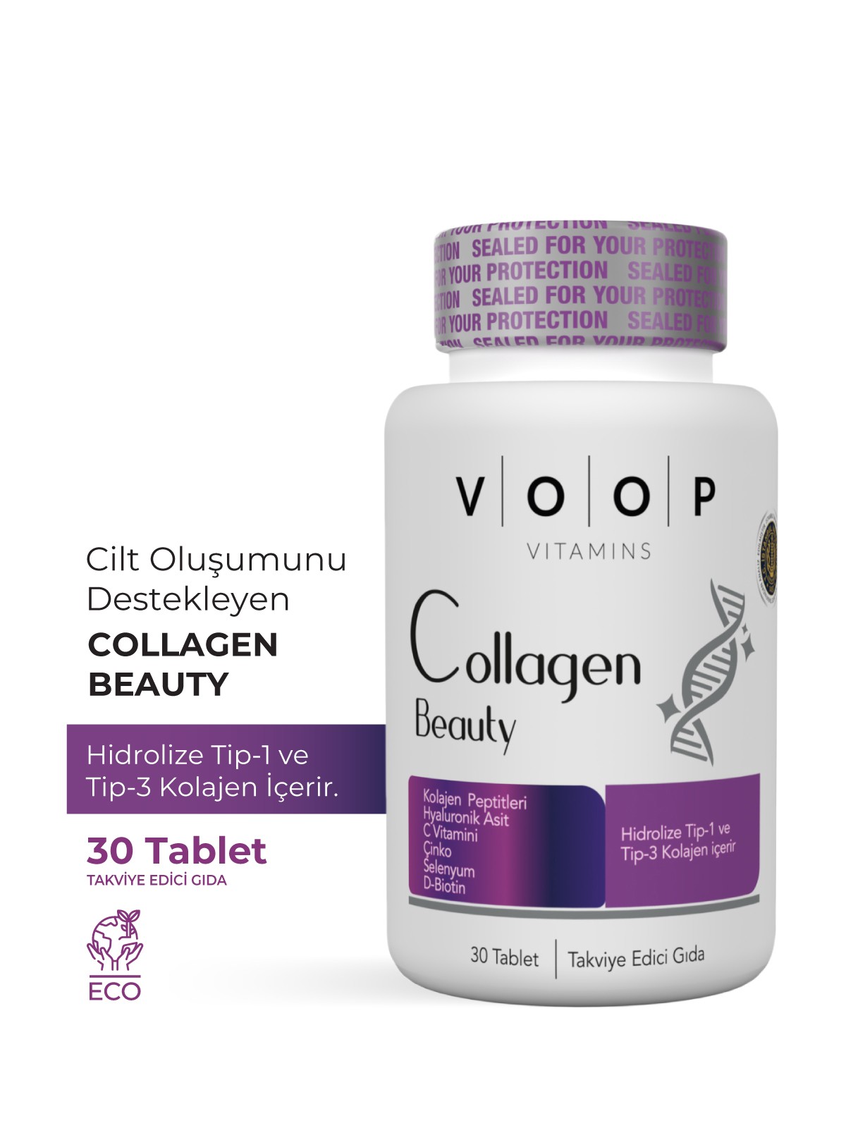 Collagen Beauty Tip 1 ve Tip 3 | Saç, Cilt ve Tırnak Desteği - 30 Tablet