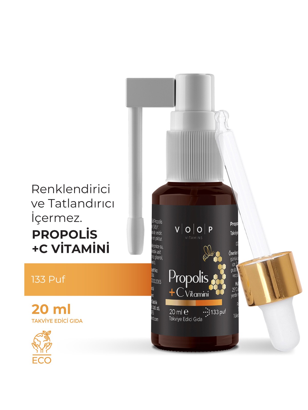 Propolis C Vitamini Sprey-damla - 20 ml | Bağışklık Sistemi Güçlendirici