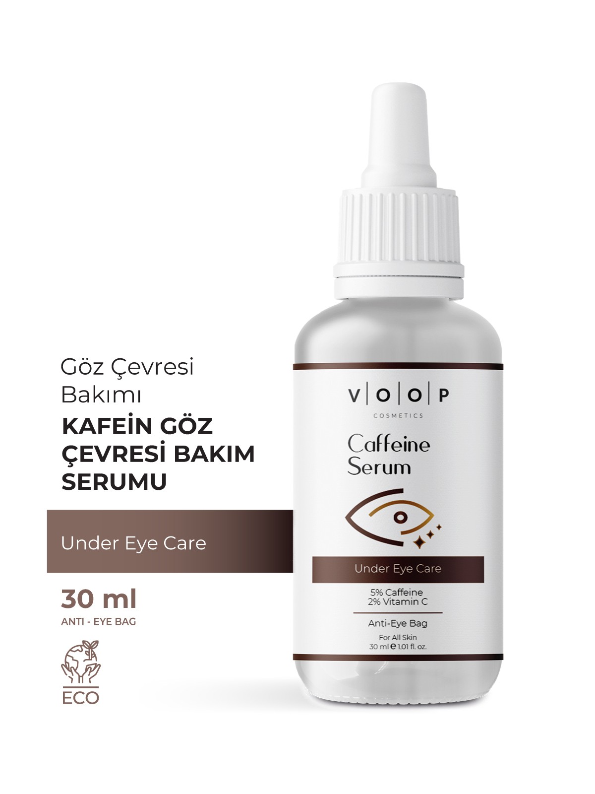 Göz Çevresi Bakımı Kafein Serum Göz Altı Morlukları Torbalanma Karşıtı 30 ml 5%caffeine 2%vitamin C