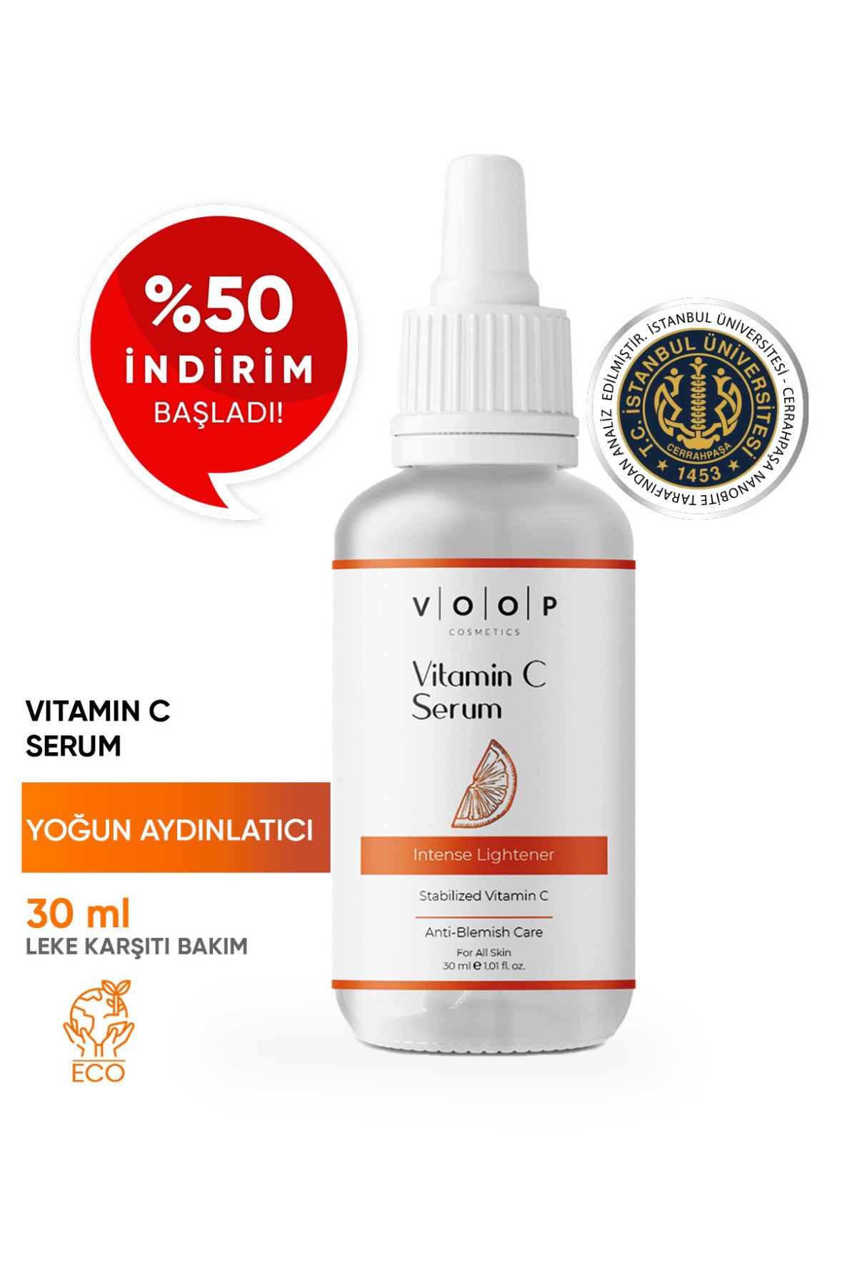 Vitamin C Serum 30 ml (Su Bazlı) | Yoğun Aydınlatıcı Cilt Bakım Serumu