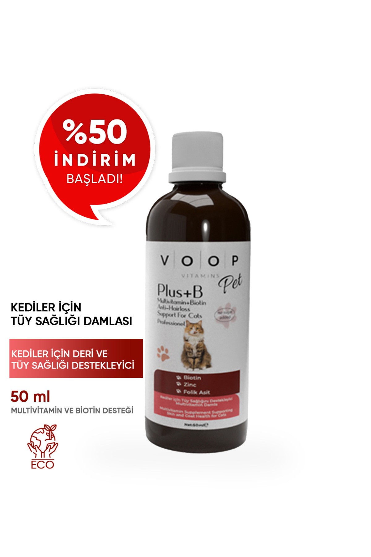 Pet Plus B Kedi Tüy Dökülmesi Engelleyici Vitamin 50 ml