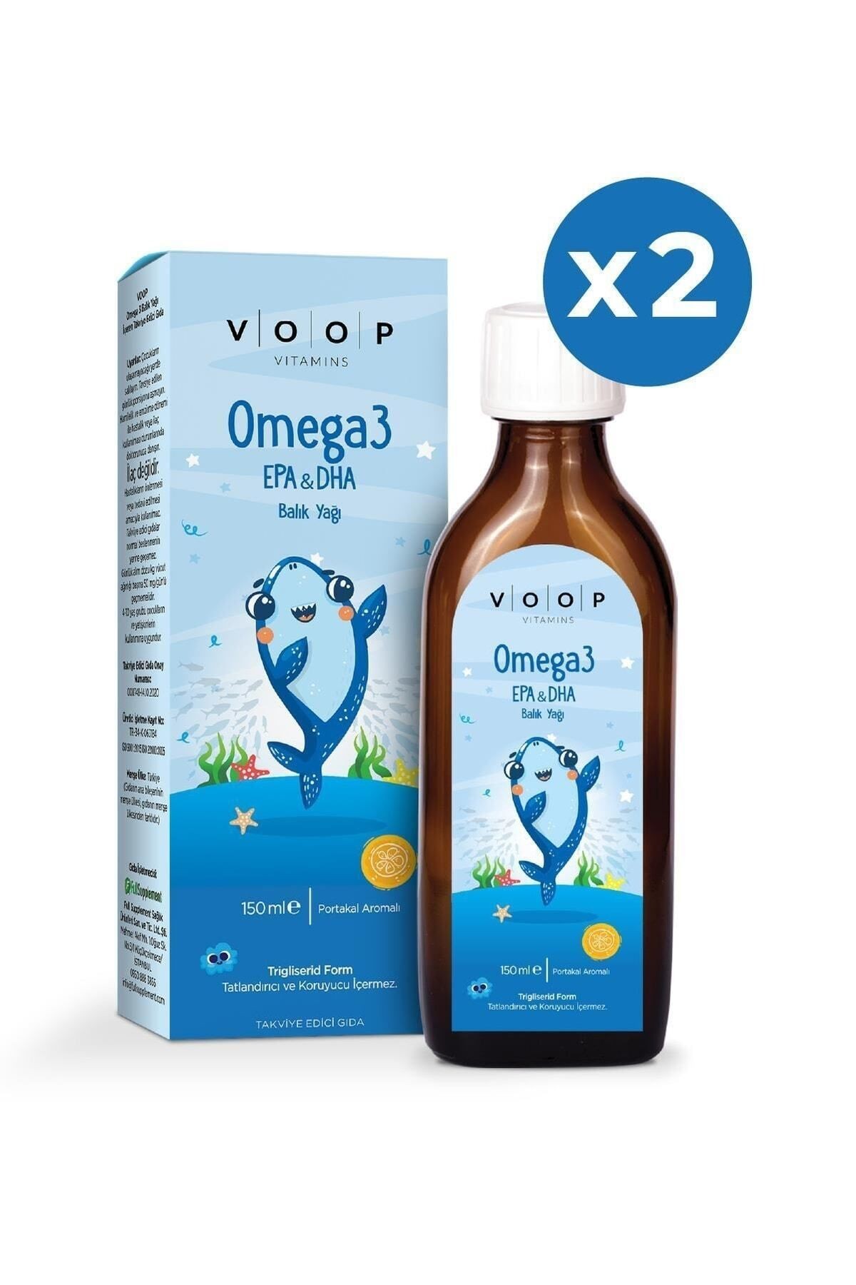 Omega 3 Epa&dha Balık Yağı Portakal Aromalı Şurup - 150 ml X2