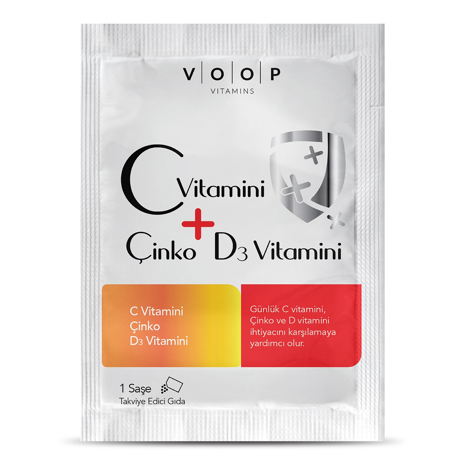 C Vitamini + Çinko & D3 Vitamini | Günlük Vitamin Takviyesi - 20 Toz Saşe