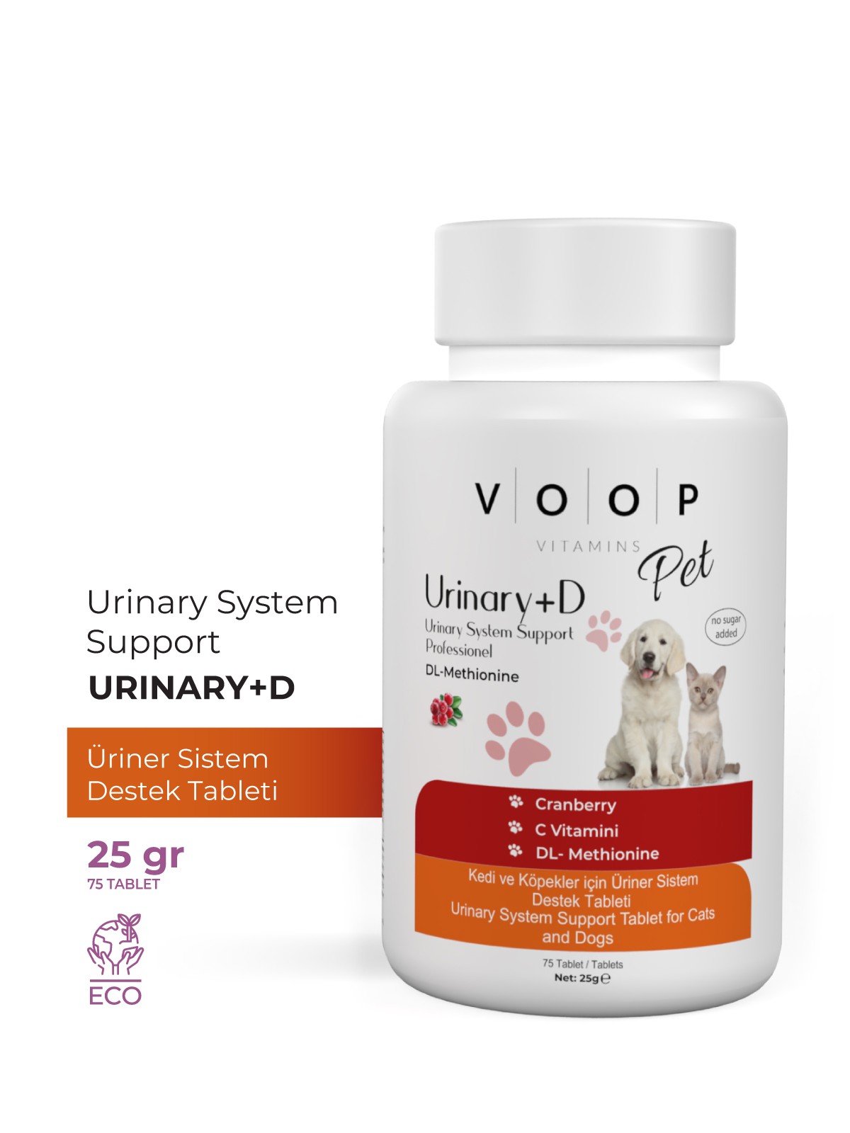 Pet Urinary+D Tablet(Kedi-Köpek için İdrar Yolu Düzenleyen Bağışıklık Sistemi Destekleyici)75 Tablet