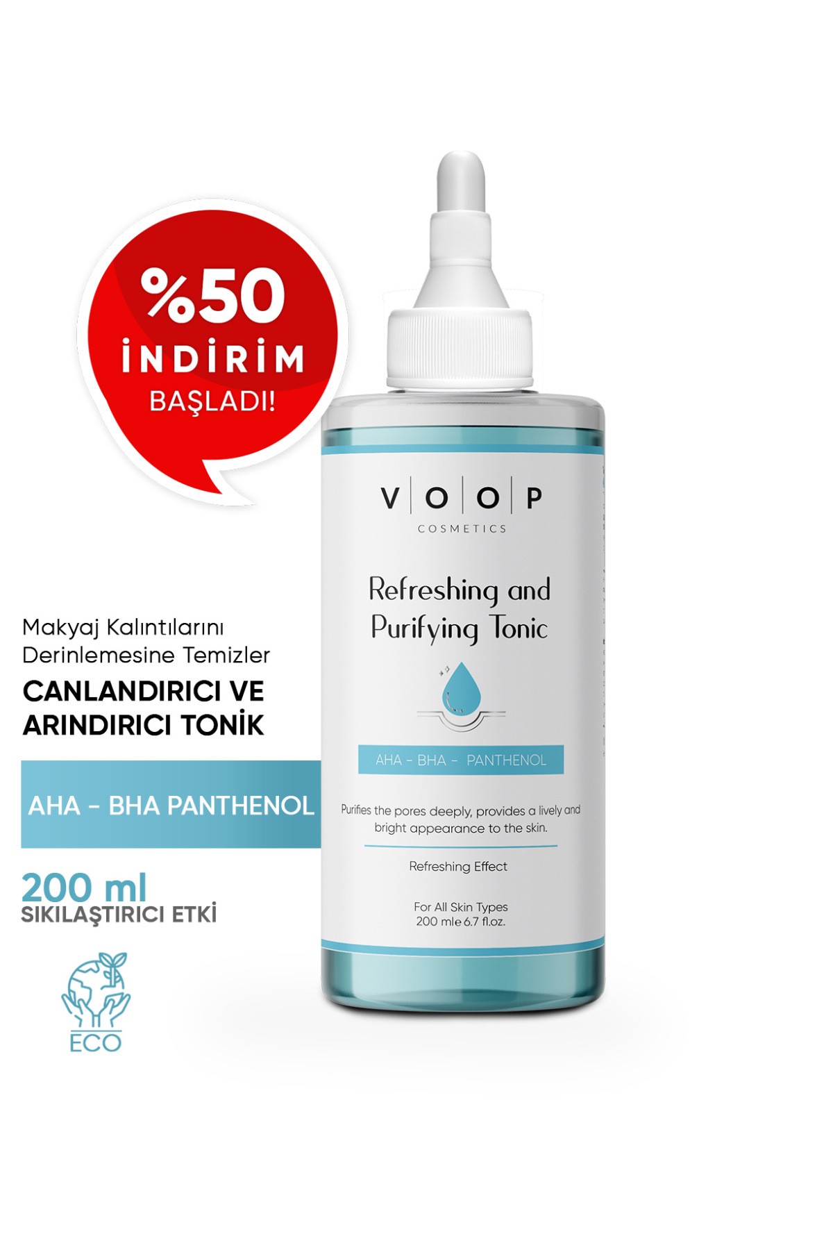 Gözenek Arındırıcı ve Canlandırıcı Tonik 200 ml | Aha - Bha, Glikolik Asit & Pantenol