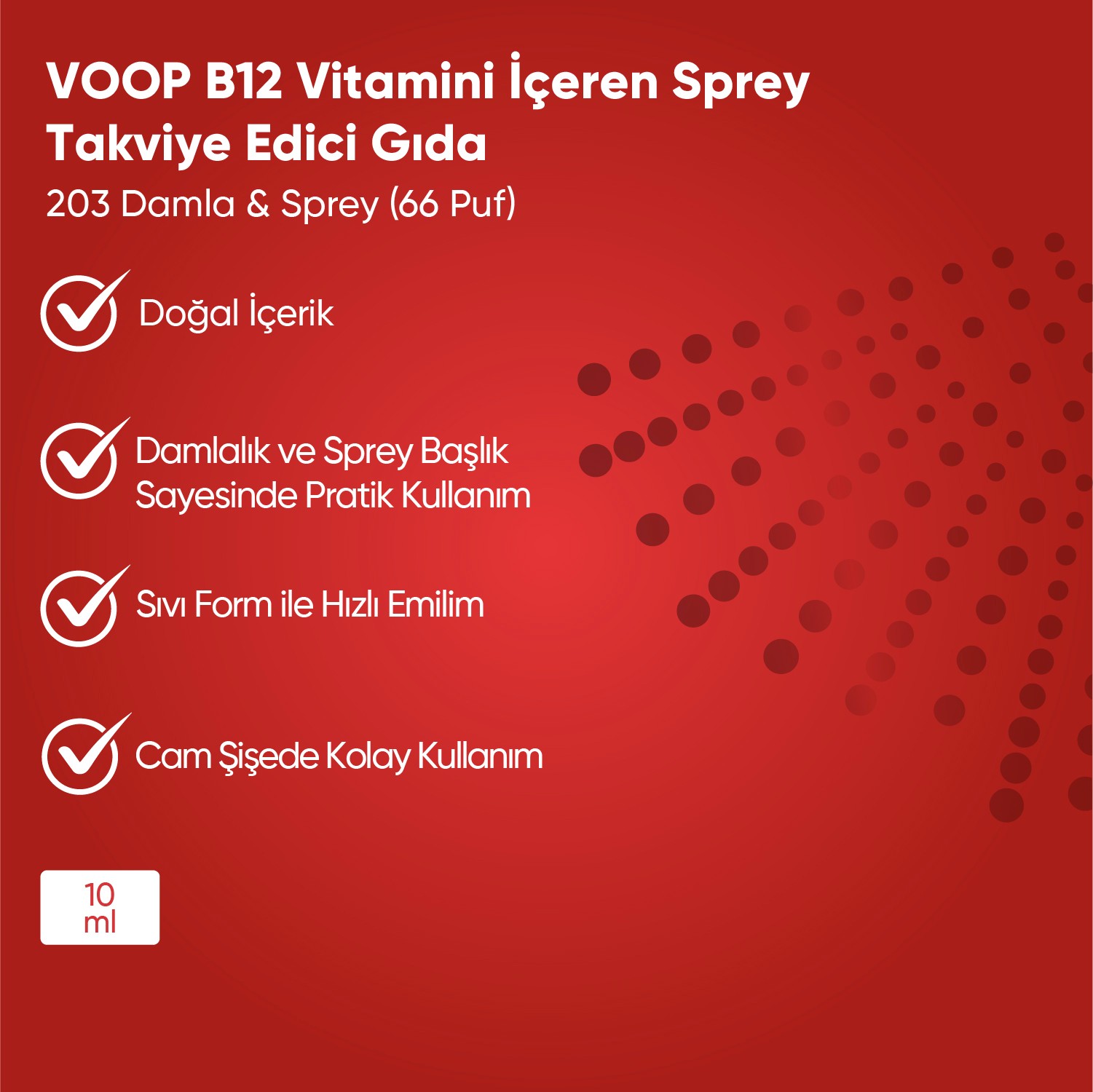 Vitamin B12 Methylcobalamin Sprey - Damla 1000 mg | Sinir Sistemi Destekleyici  - 10 ml