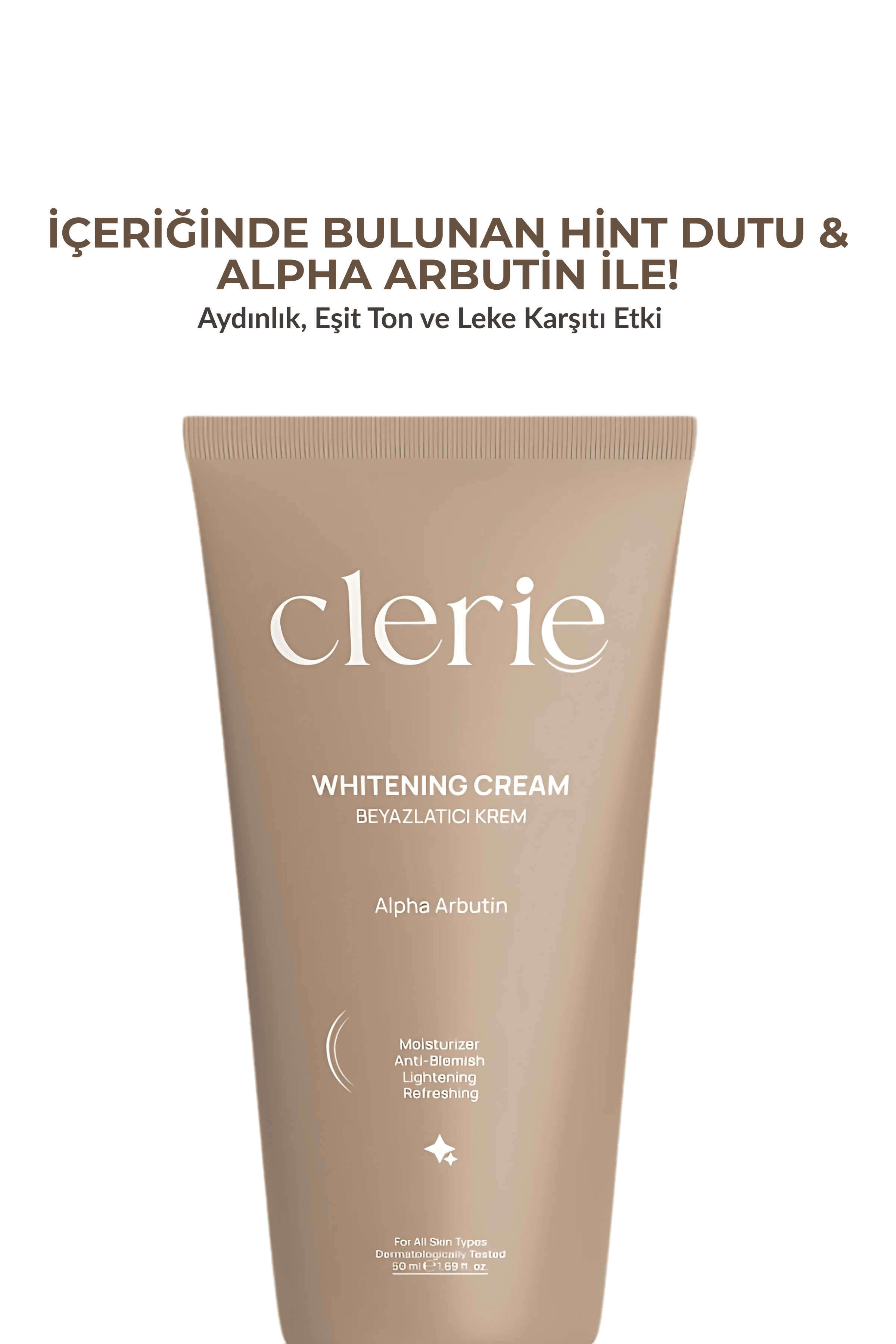Clerie Cilt Beyazlatıcı Krem – Hint Dutu & Alpha Arbutin, Leke Karşıtı ve Aydınlatıcı Nemlendirici