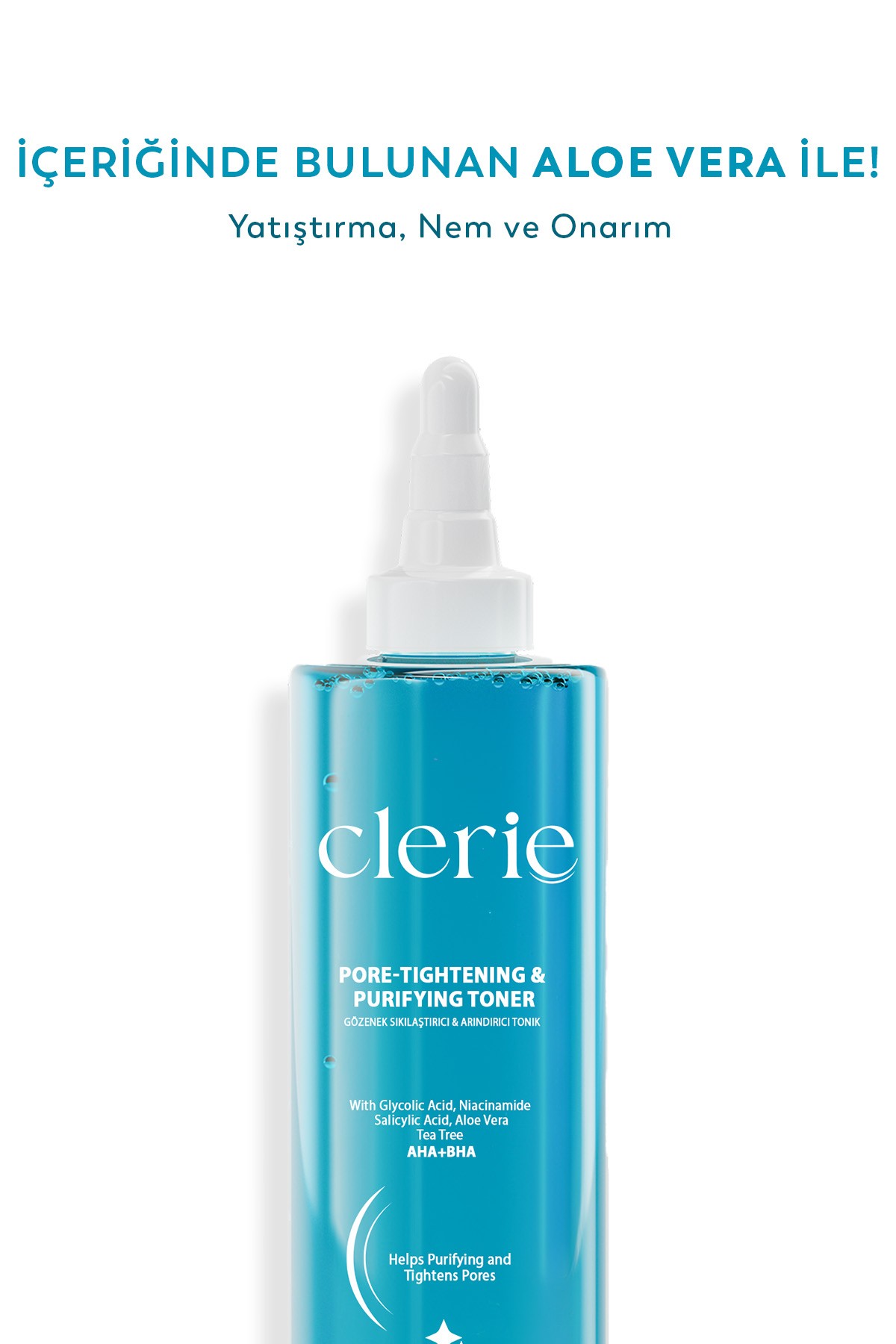 Clerie Aydınlatıcı Cilt & Göz Bakım Seti – Torbalanma Karşıtı Göz Serumu & Çay Ağacı İçeren AHA+BHA Tonik