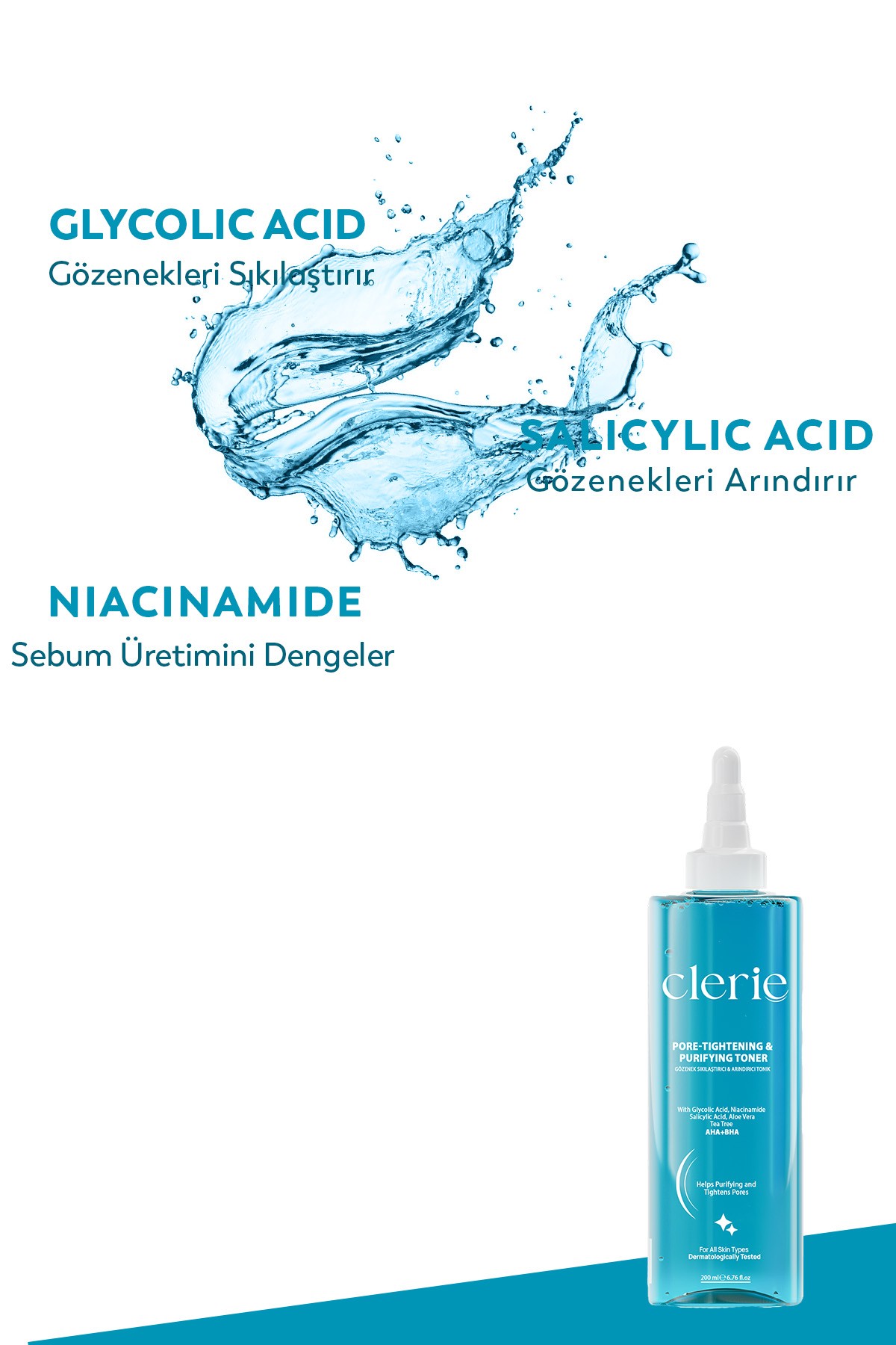 Clerie Gözenek Sıkılaştırıcı AHA+BHA Tonik & Anti-Aging Retinol Serum– Kırışıklık & Leke Karşıtı Bakım Seti