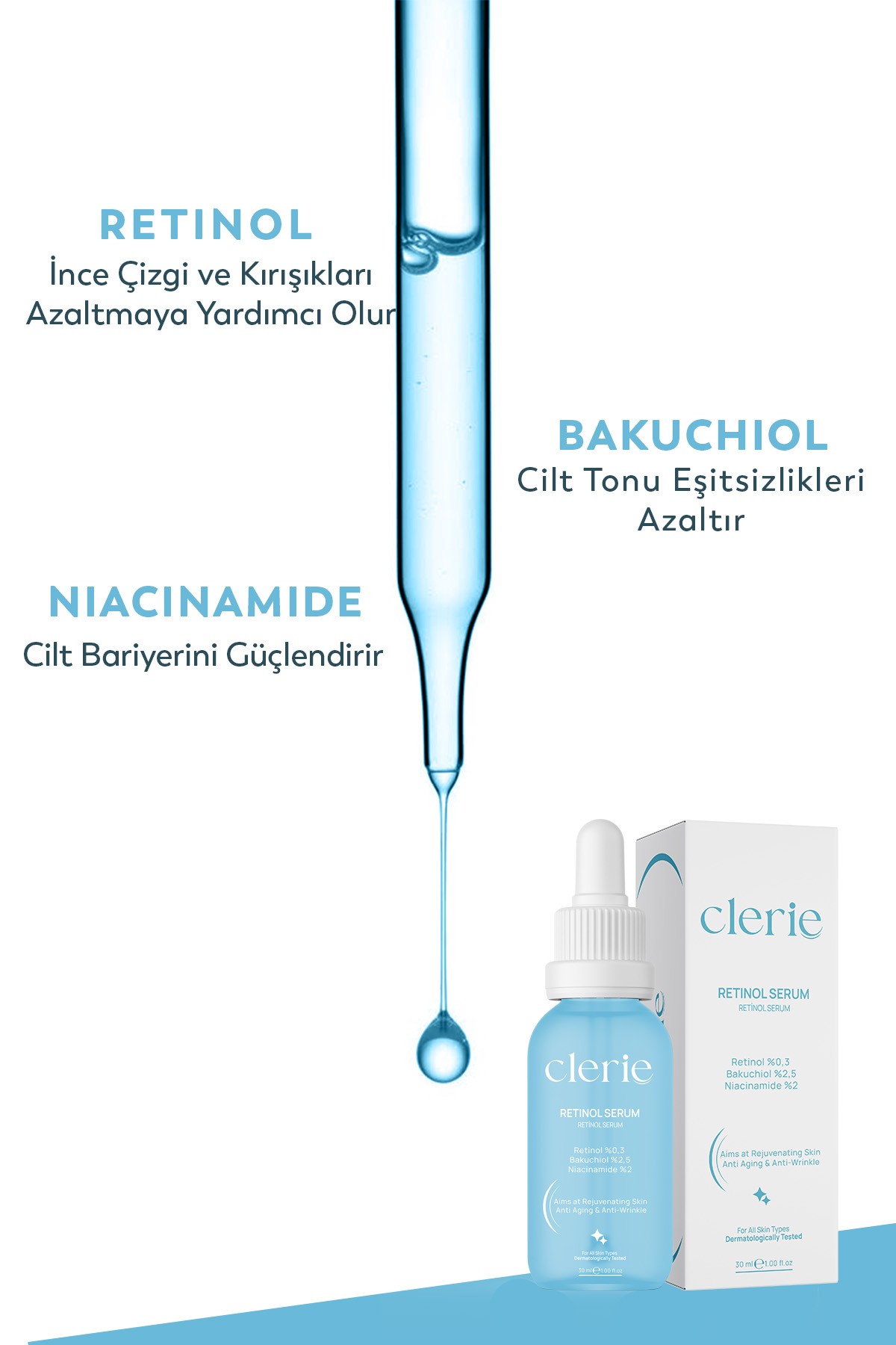 Clerie %2.5 Bakuchiol Destekli Bitkisel Retinol Serum I Yaşlanma Ve Kırışıklık Karşıtı