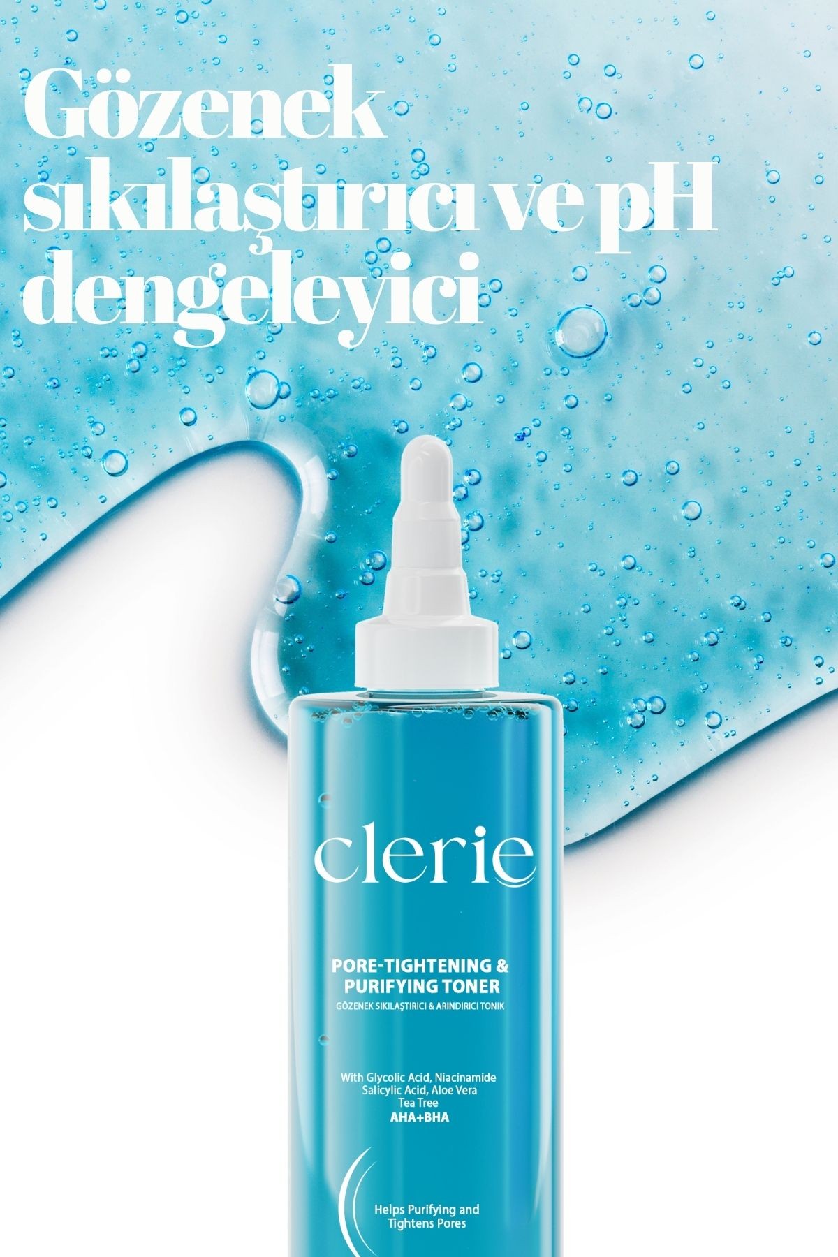 Clerie  Yoğun Nemlendirici Krem & Gözenek Sıkılaştırıcı AHA+BHA Tonik – Aydınlatıcı & Arındırıcı Set