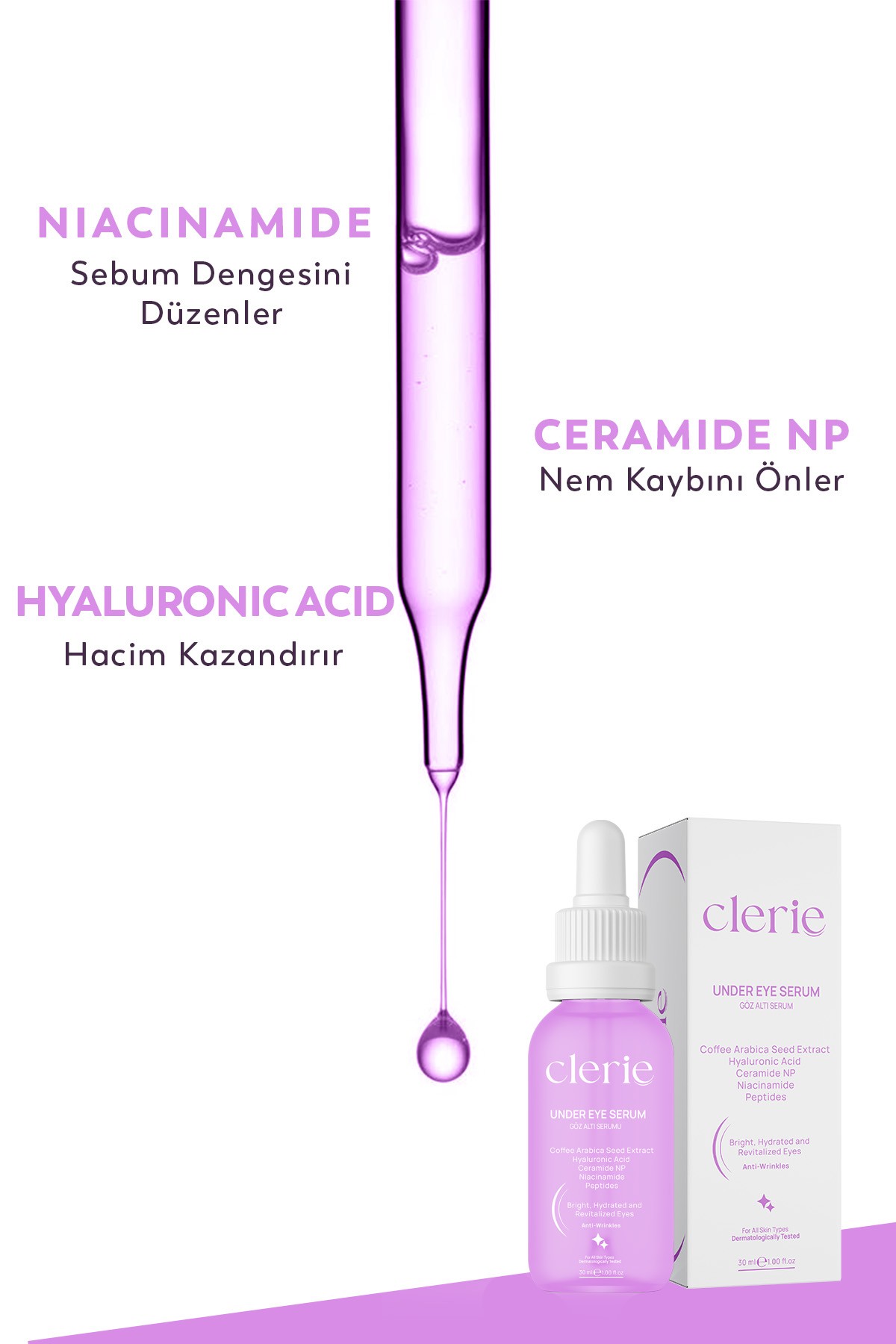 Clerie Göz Altı Bakım Serumu Göz Altı Torbalanma Morluk Ve Koyu Halka Karşıtı Kahve Çekirdeği Özlü