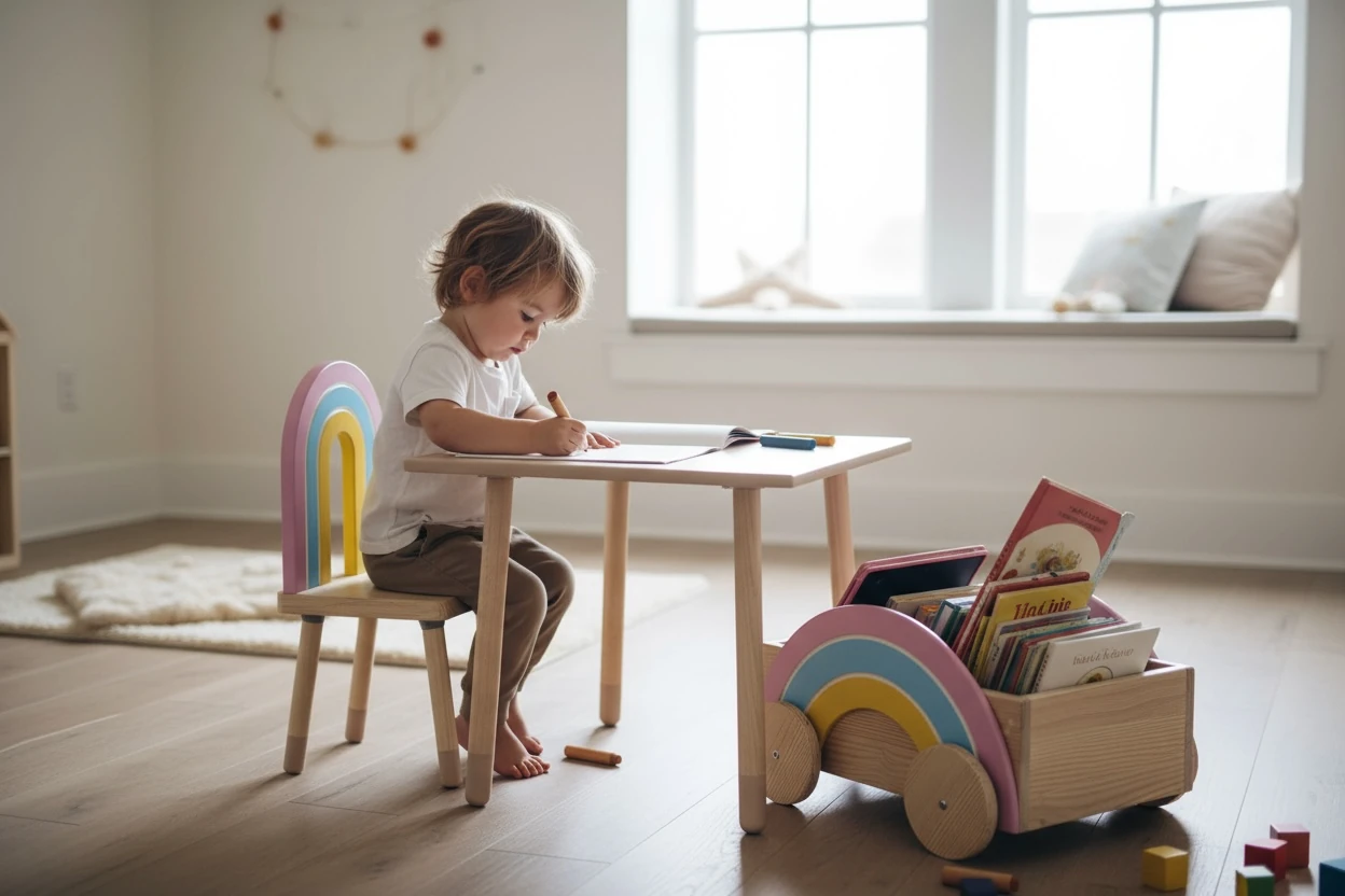 Ahşap Etkinlik Masası 3'lü Set