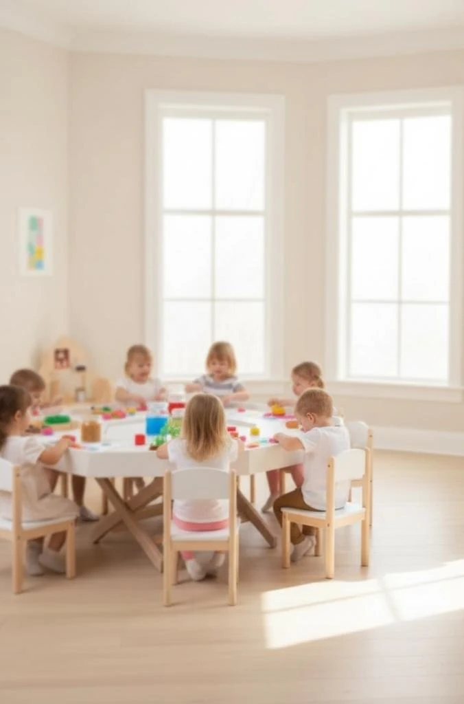 Ahşap Sekizgen Okul Öncesi Etkinlik Masası