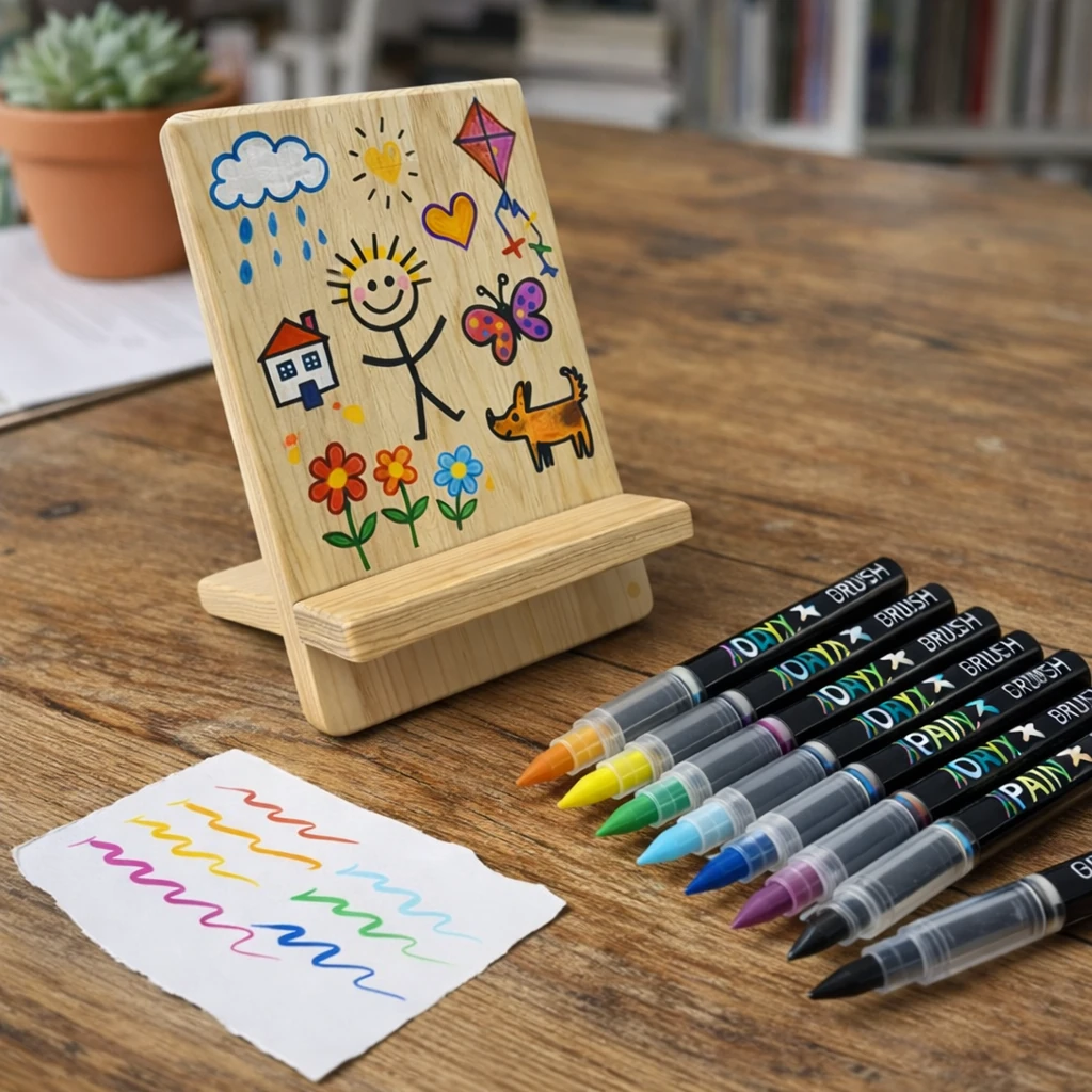 Boyanabilir Ahşap Tablet ve Kitap Tutucu